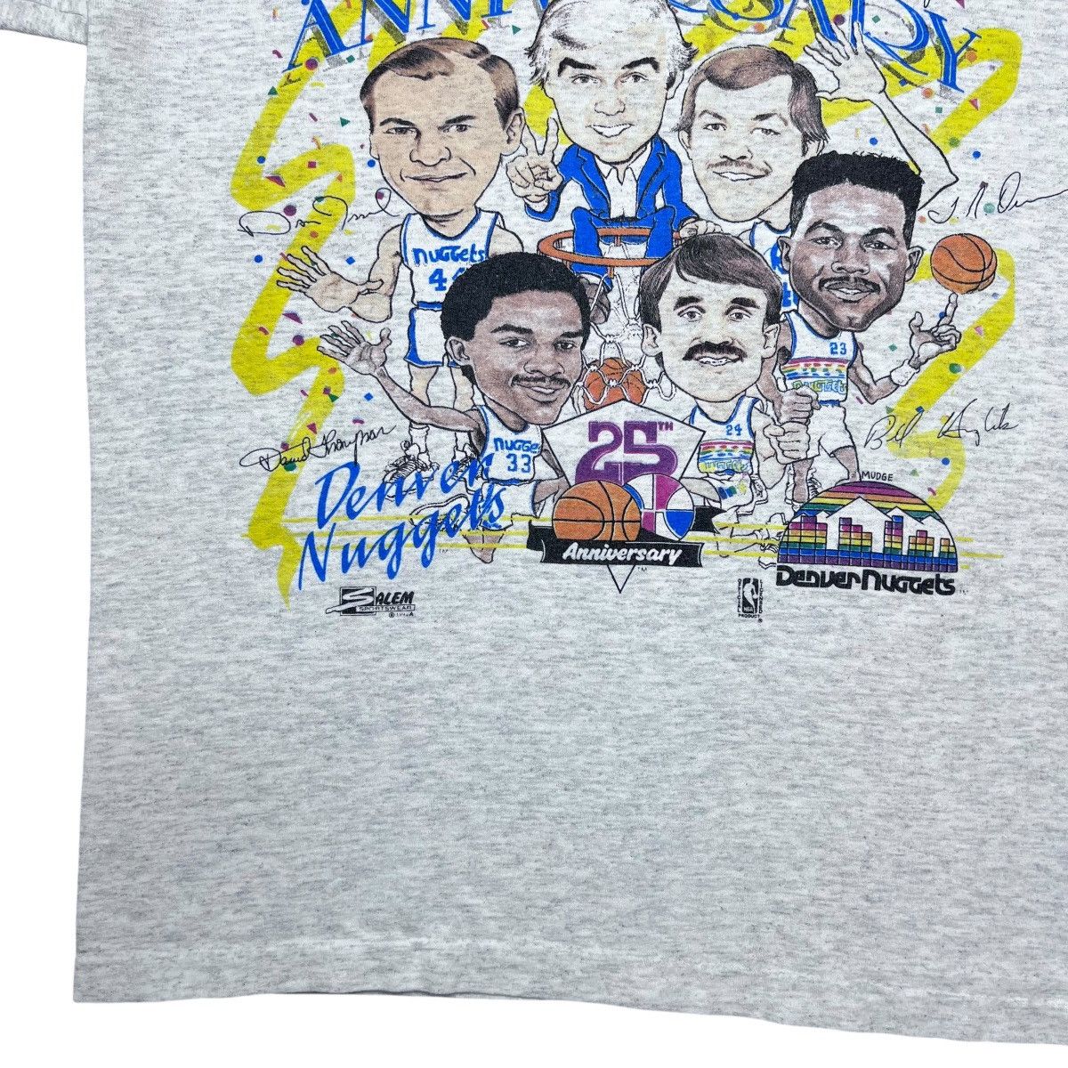 NBA × Salem Sportswear × Vintage Vintage 1990s NBA Denver Nuggets Salem Sportswear Tee Size US M / EU 48-50 / 2 - 8 Thumbnail