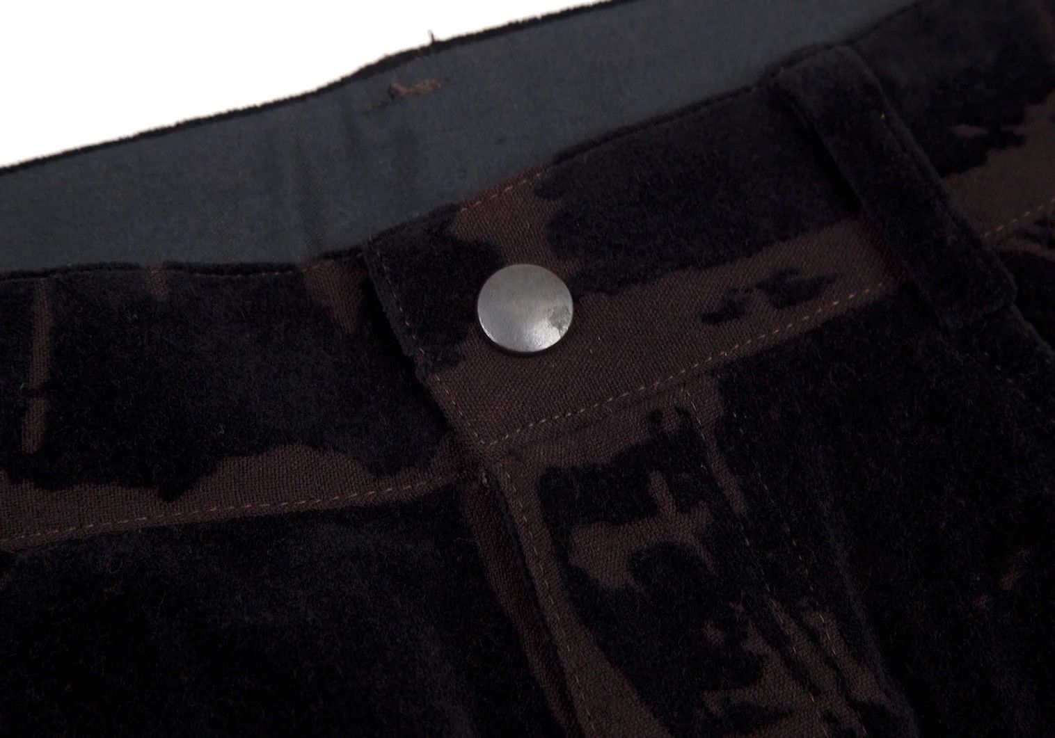 Jean Paul Gaultier Graphic Flocked Wool Pants in Brown and Black, Size 46 Size US 30 / EU 46 - 4 Thumbnail