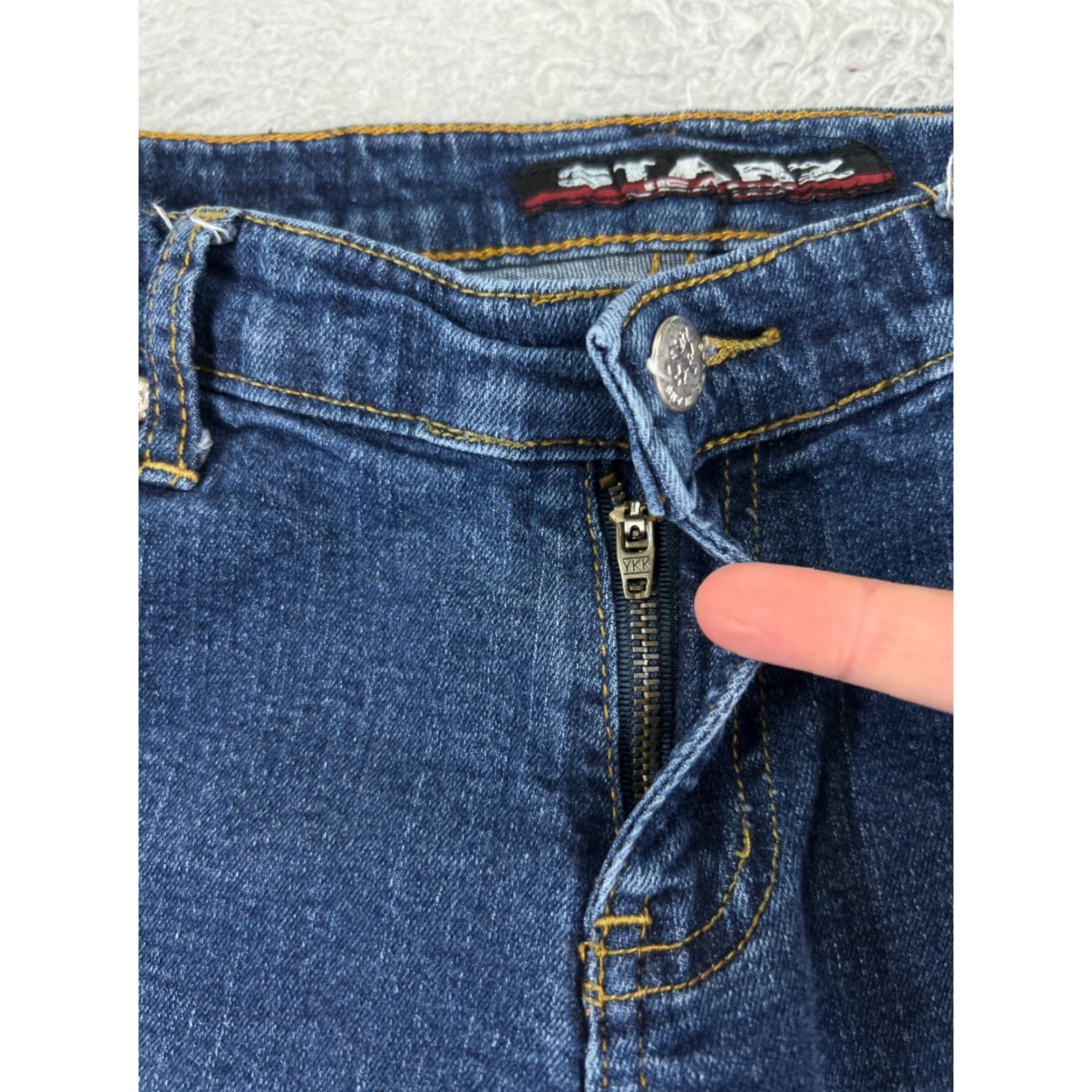 Denime Starz Women's Denim Jeans 9 Low Rise Straight Fit Embroidered Blue Cotton Casual Pants Size 30" / US 8 / IT 44 - 5 Thumbnail