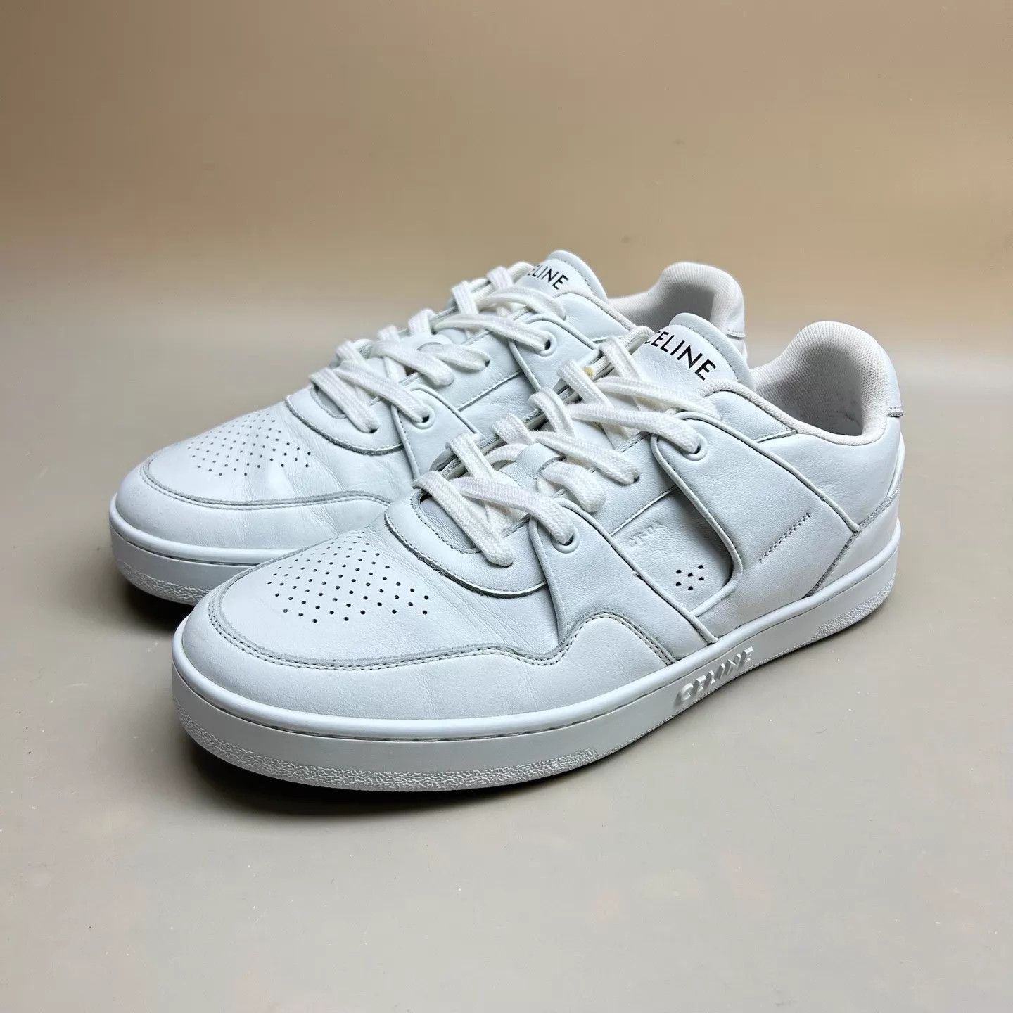 Celine Celine White Logo Lace-Up Sneaker 41 99 New Size US 8 / EU 41 - 1 Thumbnail