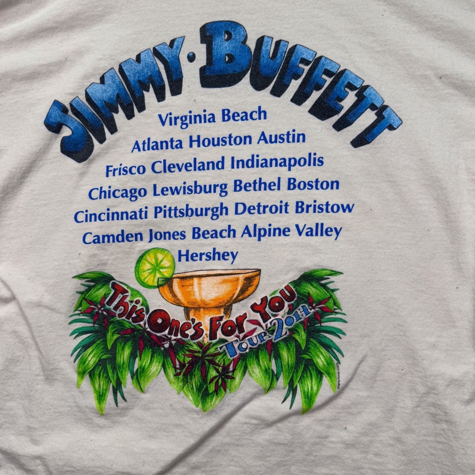 Gildan Jimmy Buffett 2014 Tour This Ones For You Concert T Shirt L Size US L / EU 52-54 / 3 - 4 Thumbnail