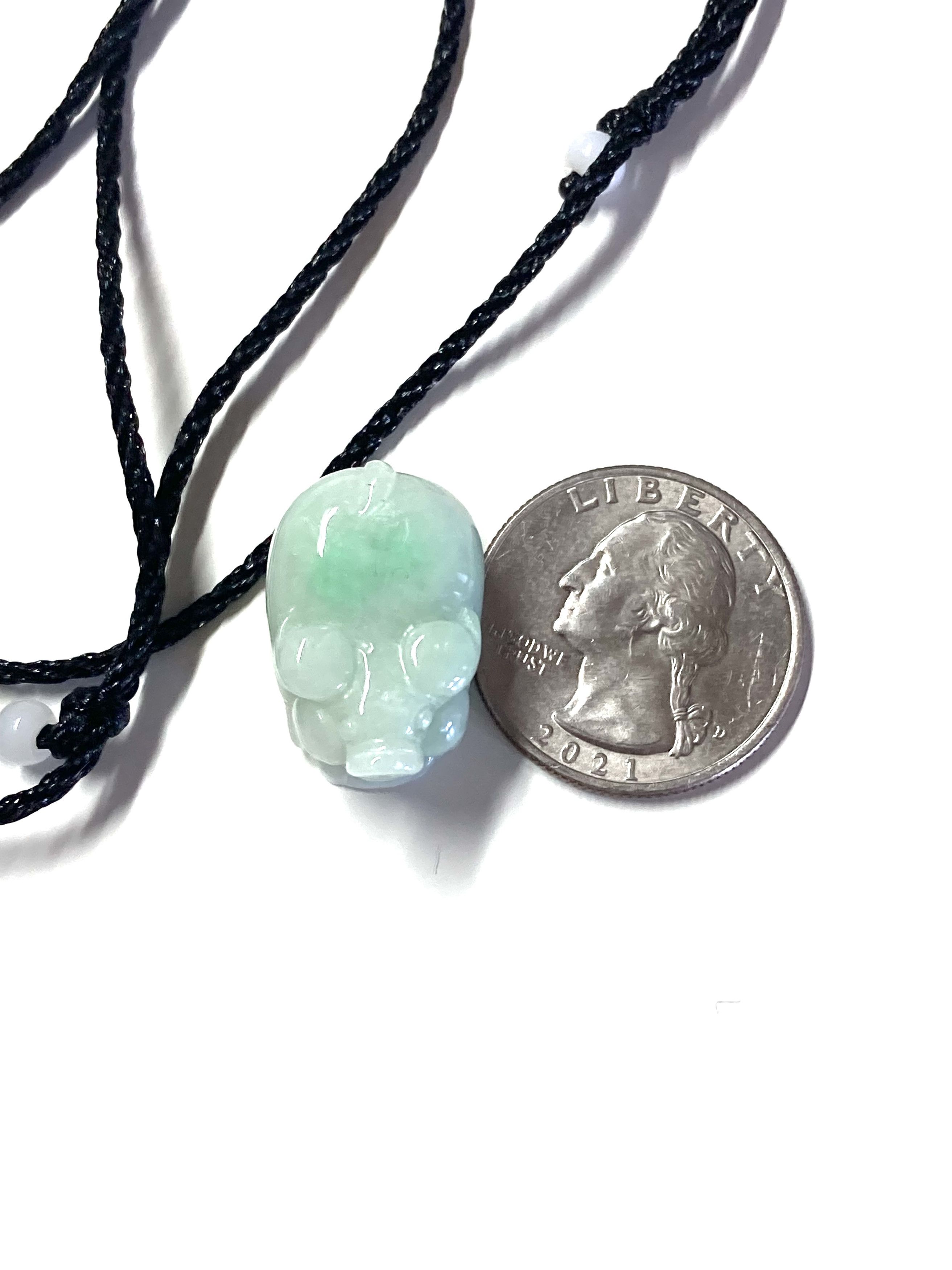 Other 60009 Certified Jadeite jade Green Pig Small pendant Size ONE SIZE - 7 Thumbnail