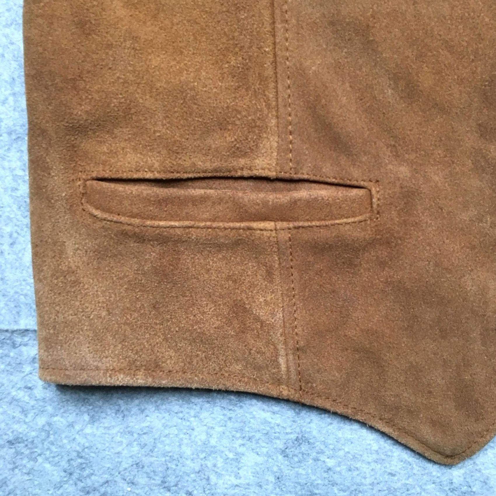 Vintage VINTAGE Sheplers Pardners Vest Mens 42 Brown Suede Leather Western Cowboy Pockets Size US XS / EU 42 / 0 - 2 Thumbnail