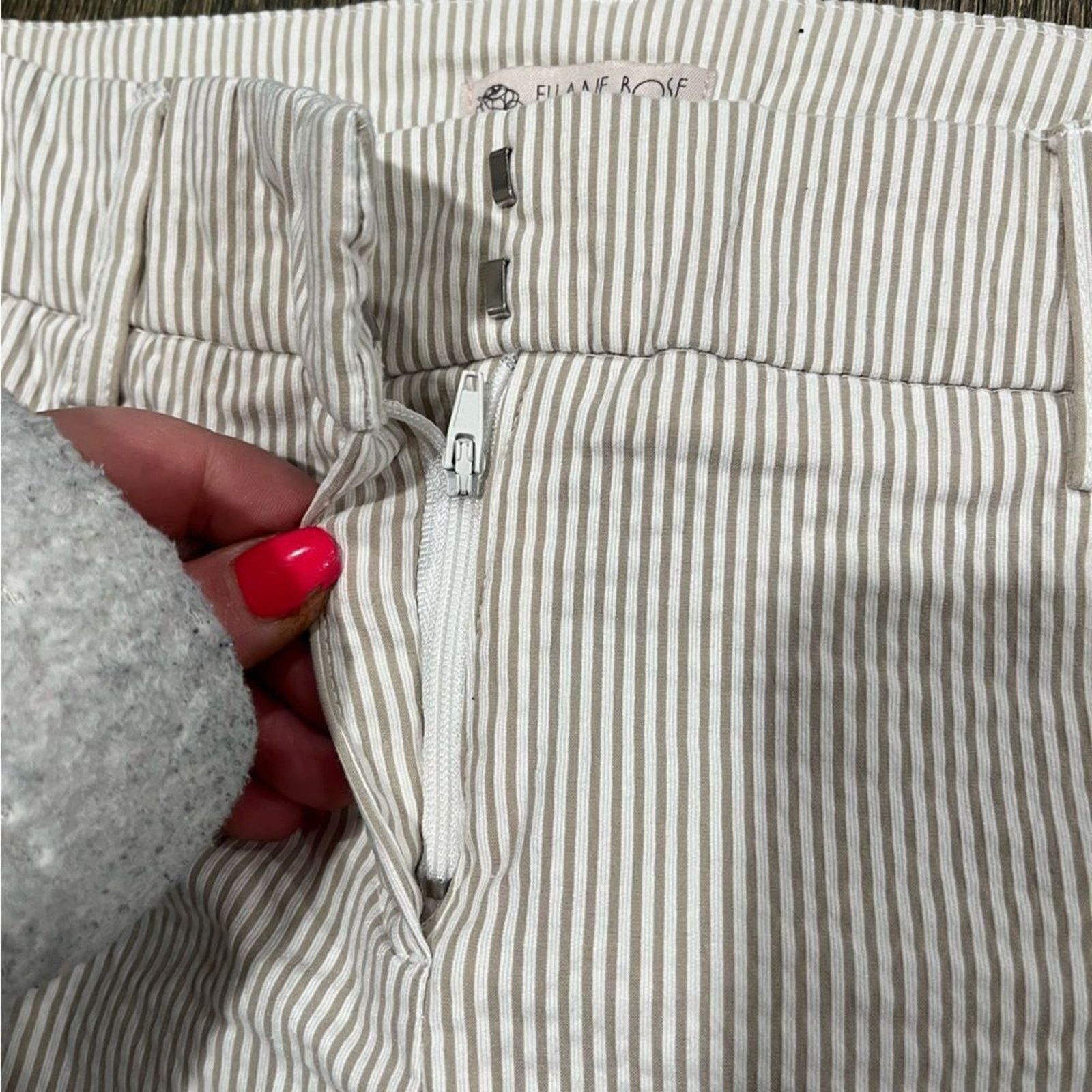 Vintage Eliane Rose Womens Straight Pants Flat Front Striped Size 4 Size 27" / US 4 / IT 40 - 6 Thumbnail