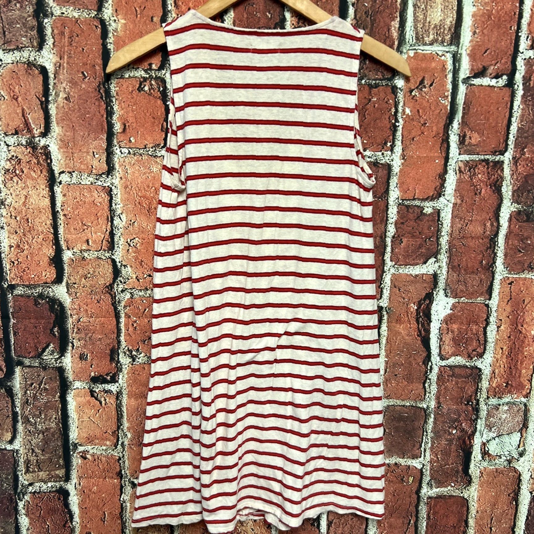 Madewell Madewell Womens Tank Dress Sleeveless Striped Linen Cotton G6491 Size S Multicolor Knee Length T-Shirt Dress Size S / US 4 / IT 40 - 3 Thumbnail
