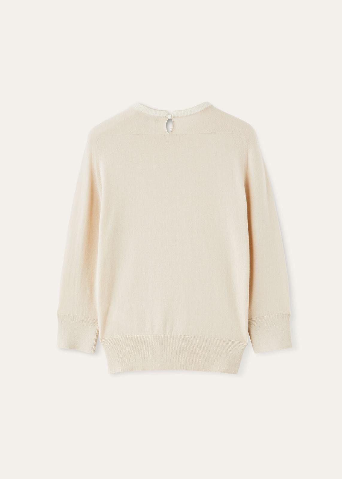 Loro Piana o1srvl11e0125 FAO1842 Kiso Crewneck Sweater in Beige Size S / US 4 / IT 40 - 2 Thumbnail