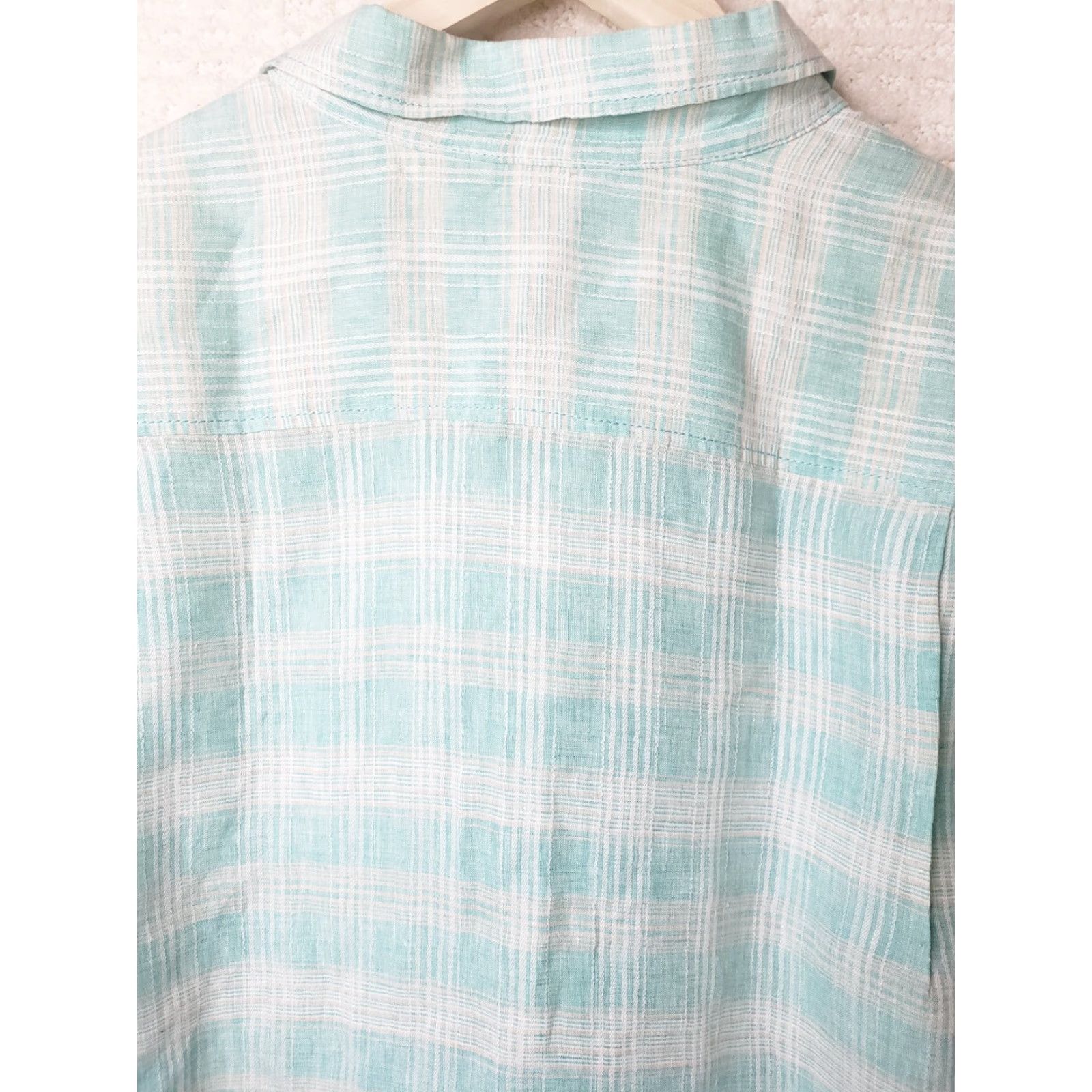 Tommy Bahama Tommy Bahama Relax Button Up Shirt XL Long Sleeve Green White Plaid 100% Linen Men’s Regular Button-Up Fashion Classic Casual Formal Size US XL / EU 56 / 4 - 7 Thumbnail