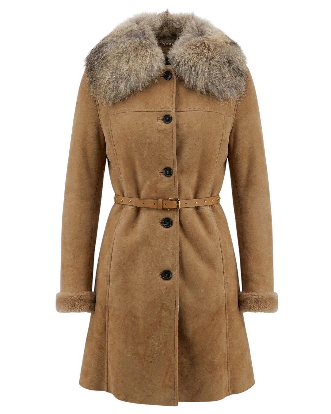 Gucci F/W 2010 SHEARLING LEATHER COAT WITH POLAR FOX FUR COLLAR Size XS / US 0-2 / IT 36-38 - 1 Thumbnail