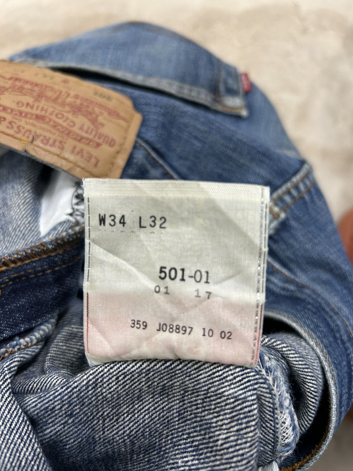 Levi's Levis 501 Jeans Distressed Shashiko Button Fly Size US 32 / EU 48 - 14 Thumbnail