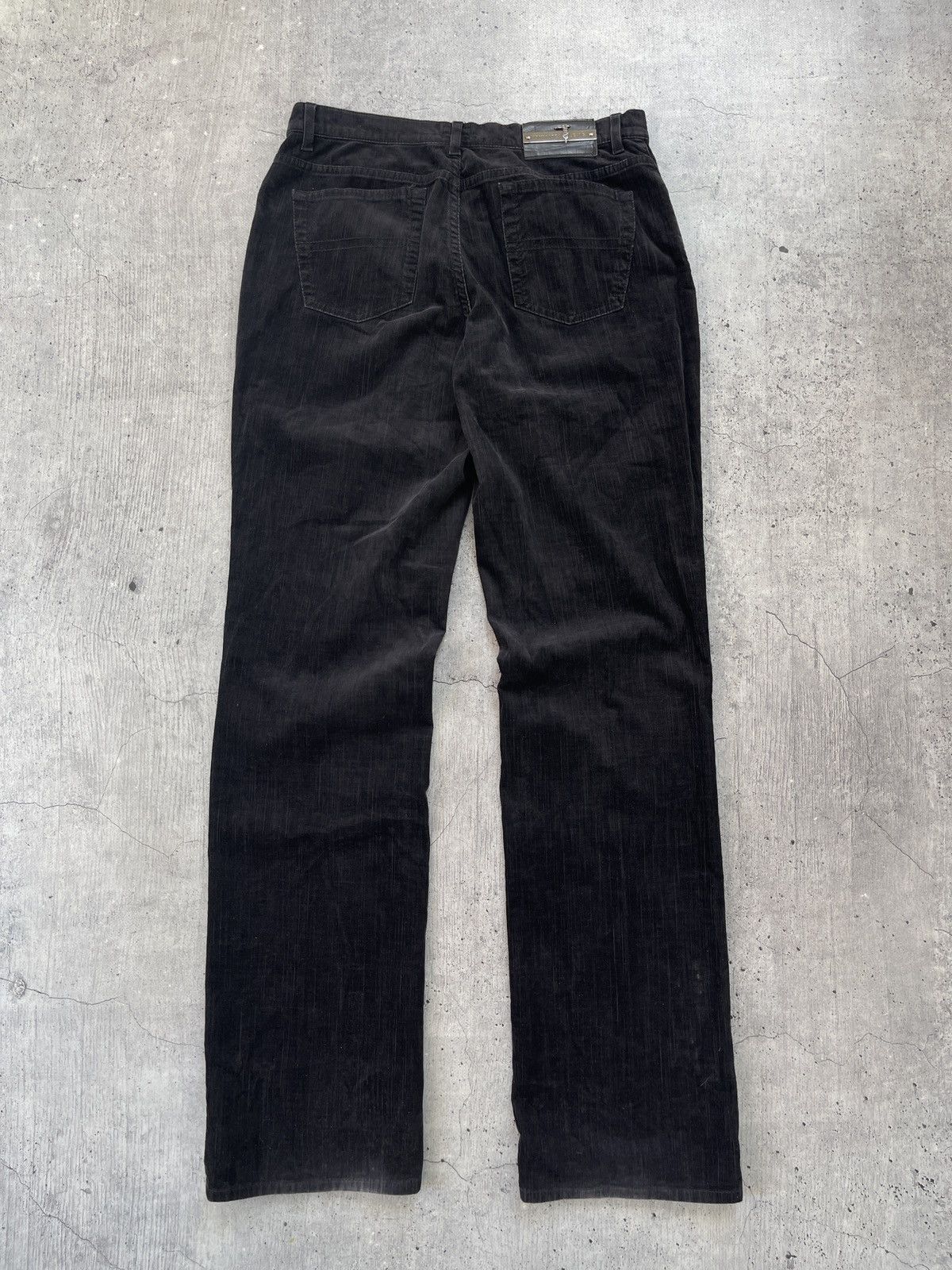 Trussardi × Vintage Trussardi Jens High Waist Straight Fit Black Jeans corduroy Size US 33 - 1 Thumbnail
