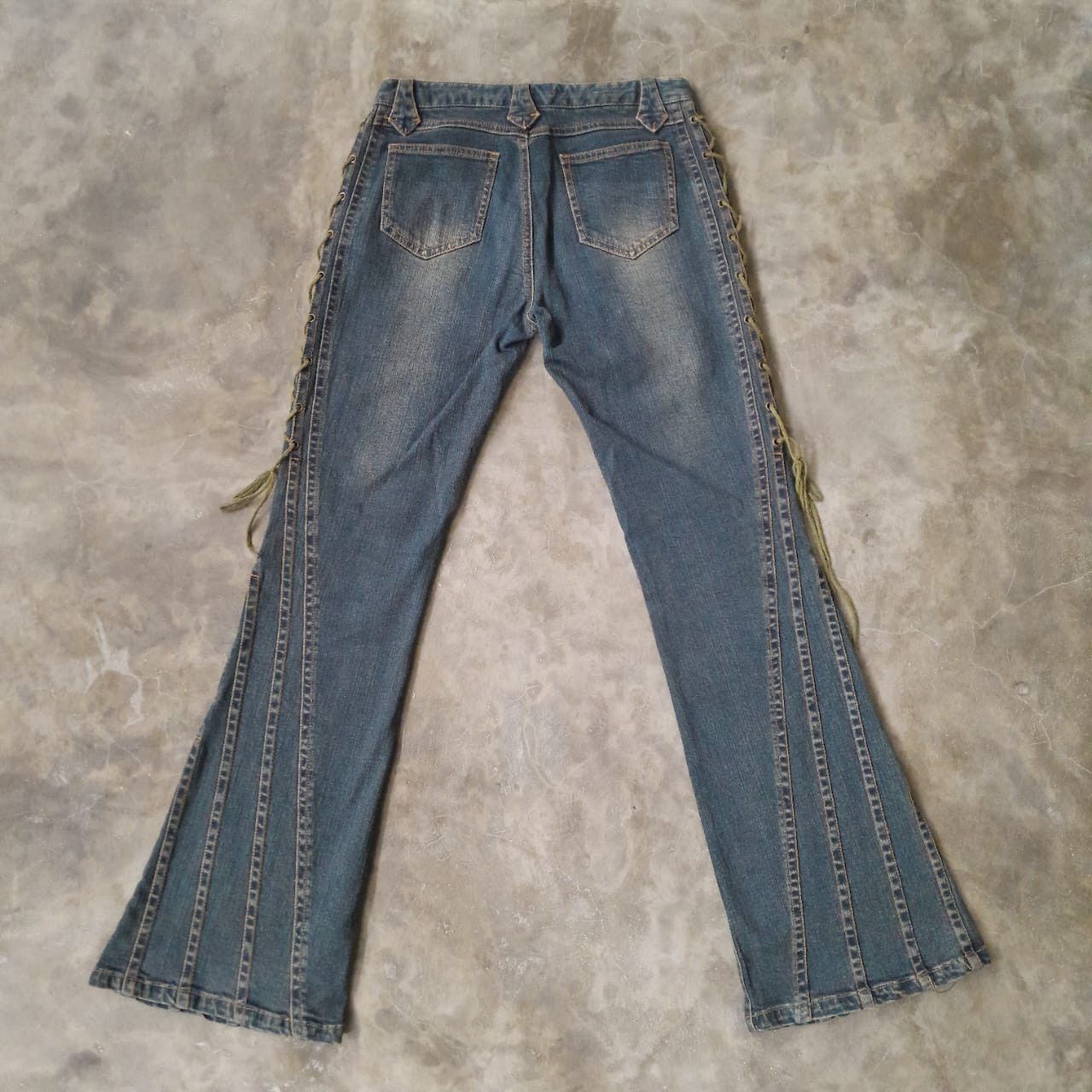 Japanese Brand Y2K Browd Win Lace up Flare Jeans Size 27 Size 27" / US 4 / IT 40 - 6 Thumbnail