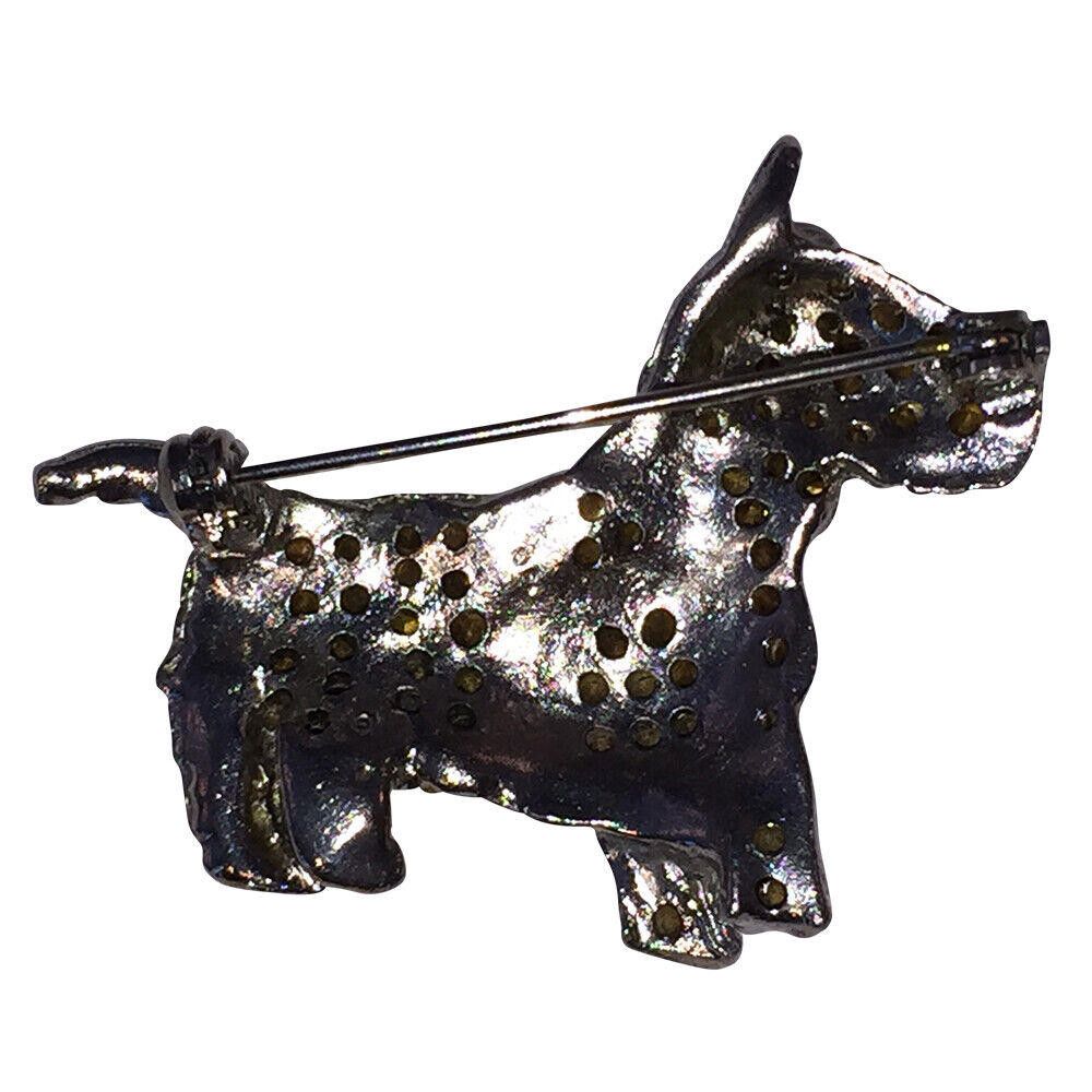 Designer Vintage Terrier Rhinestone Baguette Pin Brooch Size ONE SIZE - 4 Thumbnail