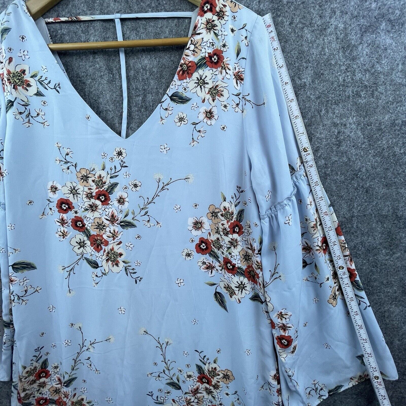 Wrangler Wrangler Dress Large Sheer Lined Bell Sleeve Country Retro Size L / US 10 / IT 46 - 4 Thumbnail