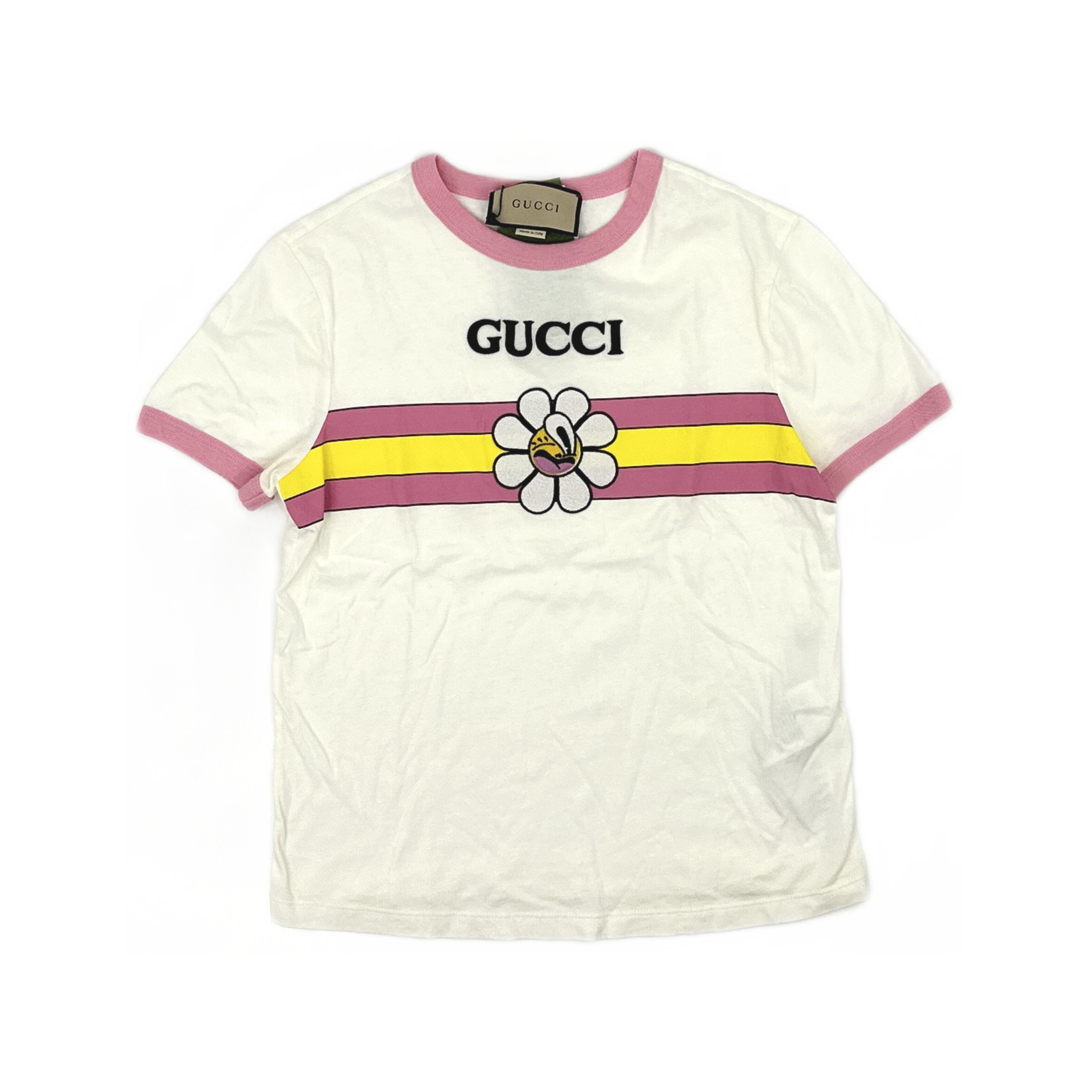 Gucci Gucci Flower Logo Ringer T-Shirt Size S Size S / US 4 / IT 40 - 1 Thumbnail
