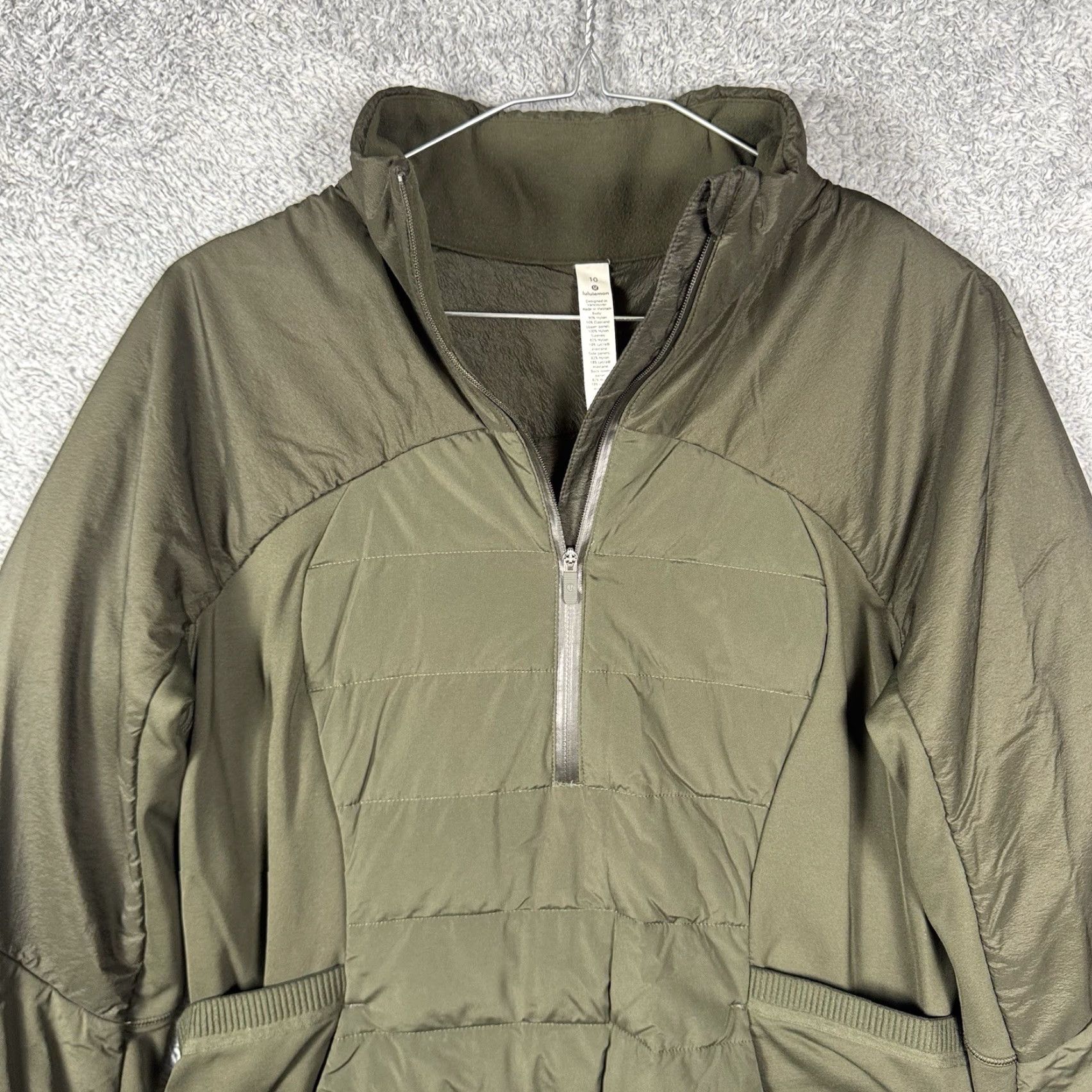 Lululemon Lululemon Down for It All Pullover 1/2 Zip Jacket Women’s 10 Green 85% Goose Down Size L / US 10 / IT 46 - 7 Thumbnail