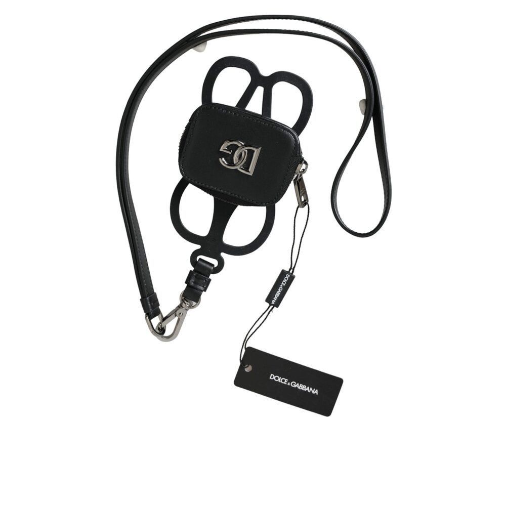 Dolce & Gabbana Dolce & Gabbana Black Calfskin Leather DG Logo Coin Purse La Size ONE SIZE - 1 Thumbnail