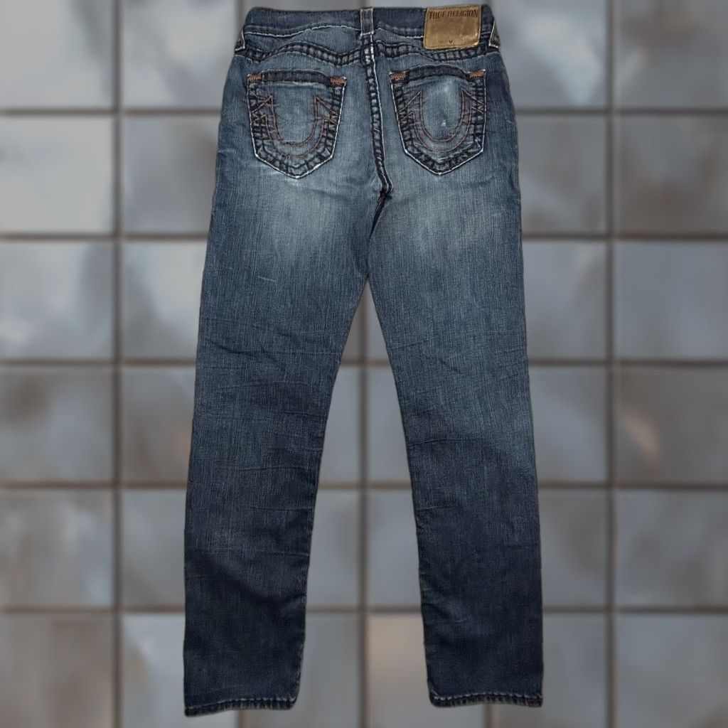 True Religion VINTAGE True Religion Jeans Mens 32x33 Blue Geno Slim Straight Distressed Made USA Size US 32 / EU 48 - 1 Thumbnail