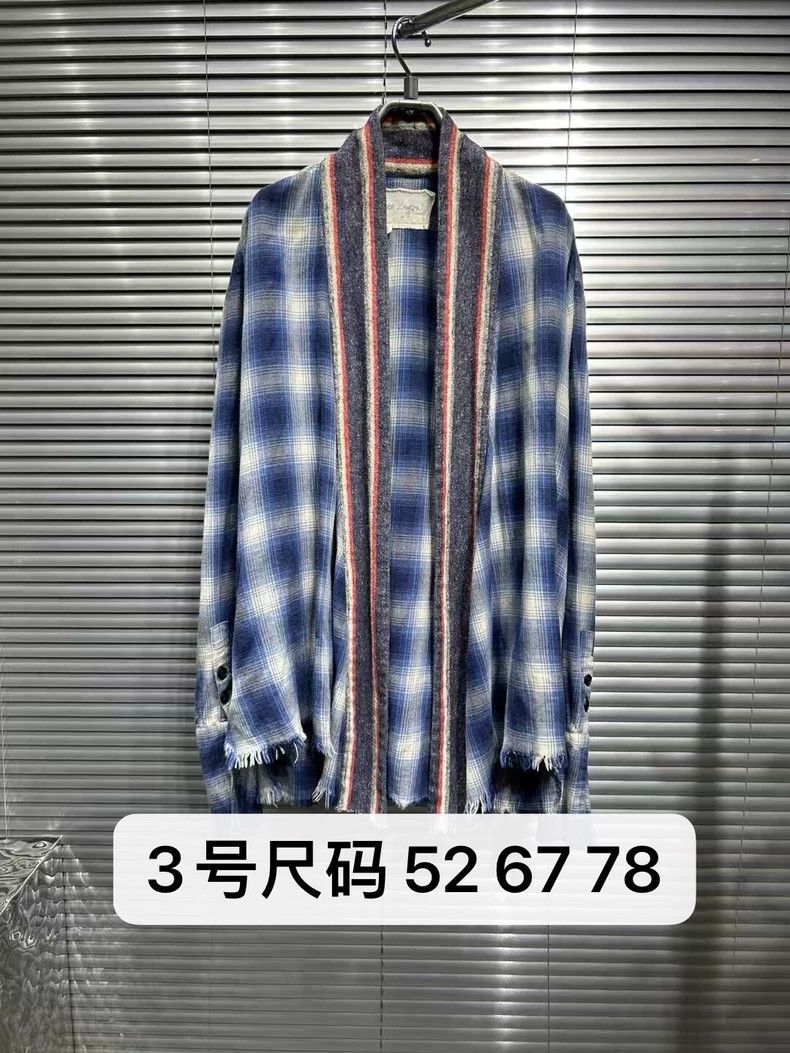 Greg Lauren Greg Lauren Blue Plaid Robe Coat- dmc Size US M / EU 48-50 / 2 - 1 Thumbnail