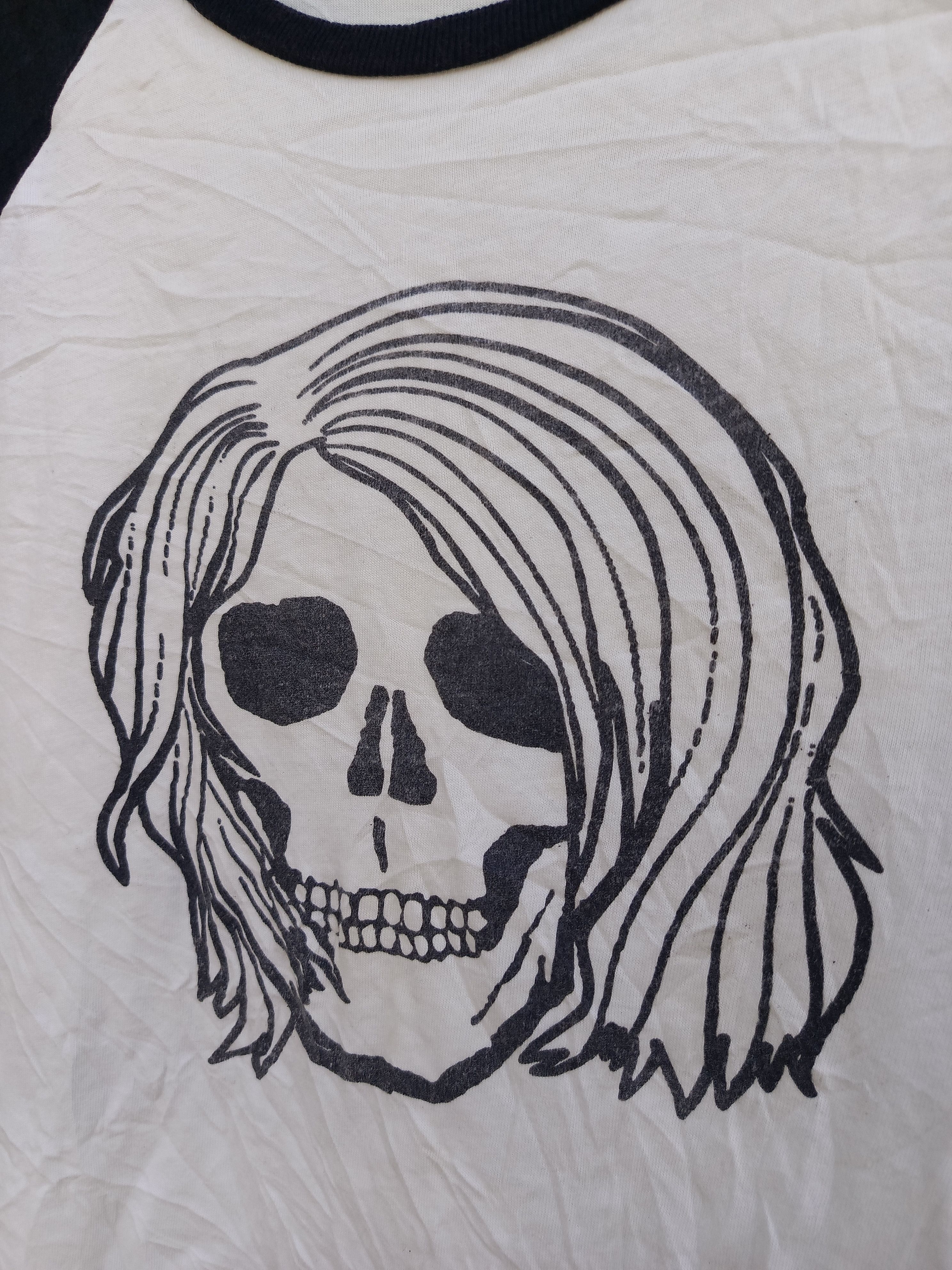 Japanese Brand Rare Halfman Cobain 94 Skull Graphic Raglan Tee Grunge style Size US XS / EU 42 / 0 - 3 Thumbnail