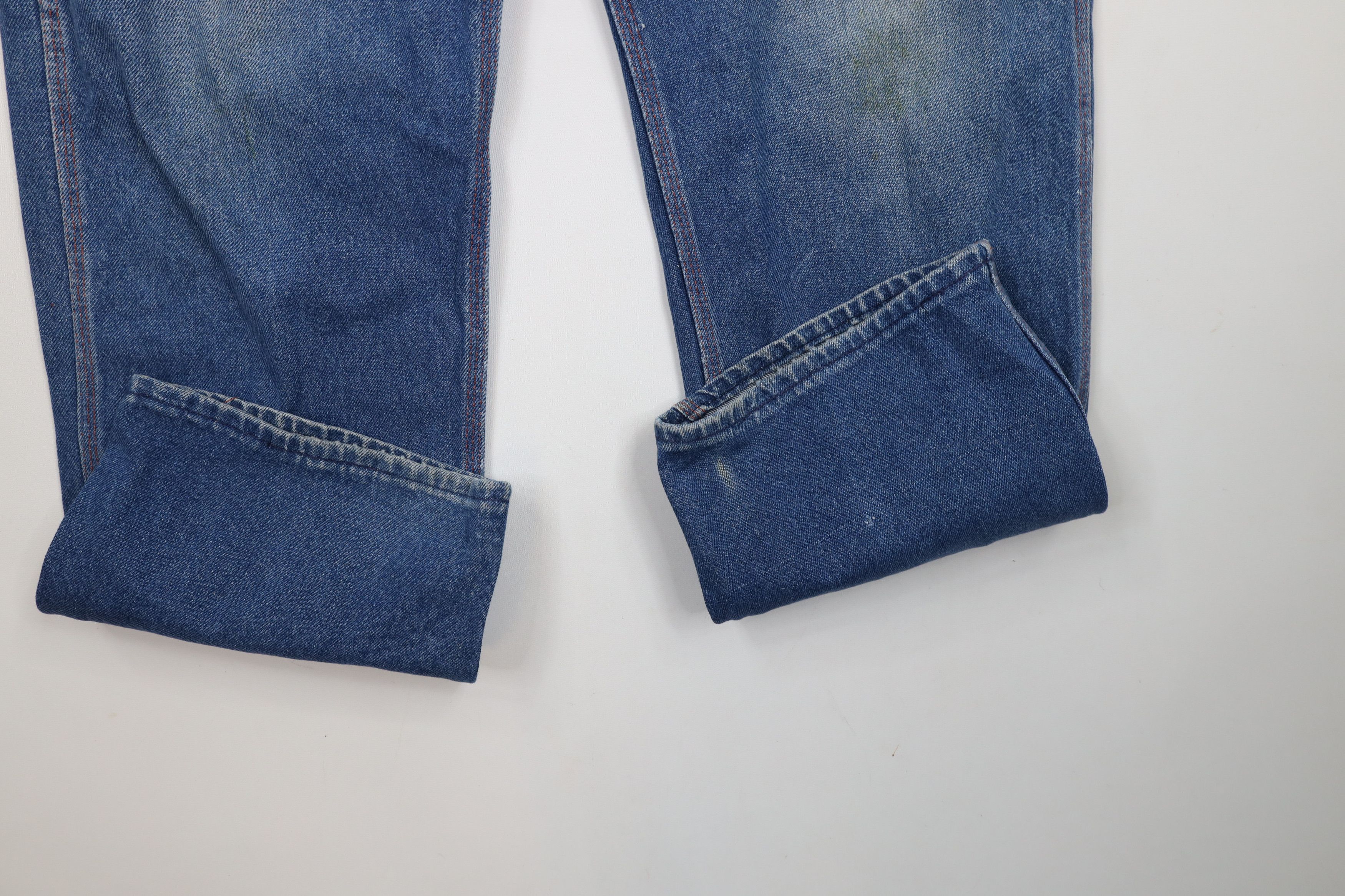 Big Mac × Vintage Vintage 70s Big Mac Wide Leg Dungaree Denim Jeans Blue USA Size US 34 / EU 50 - 7 Thumbnail