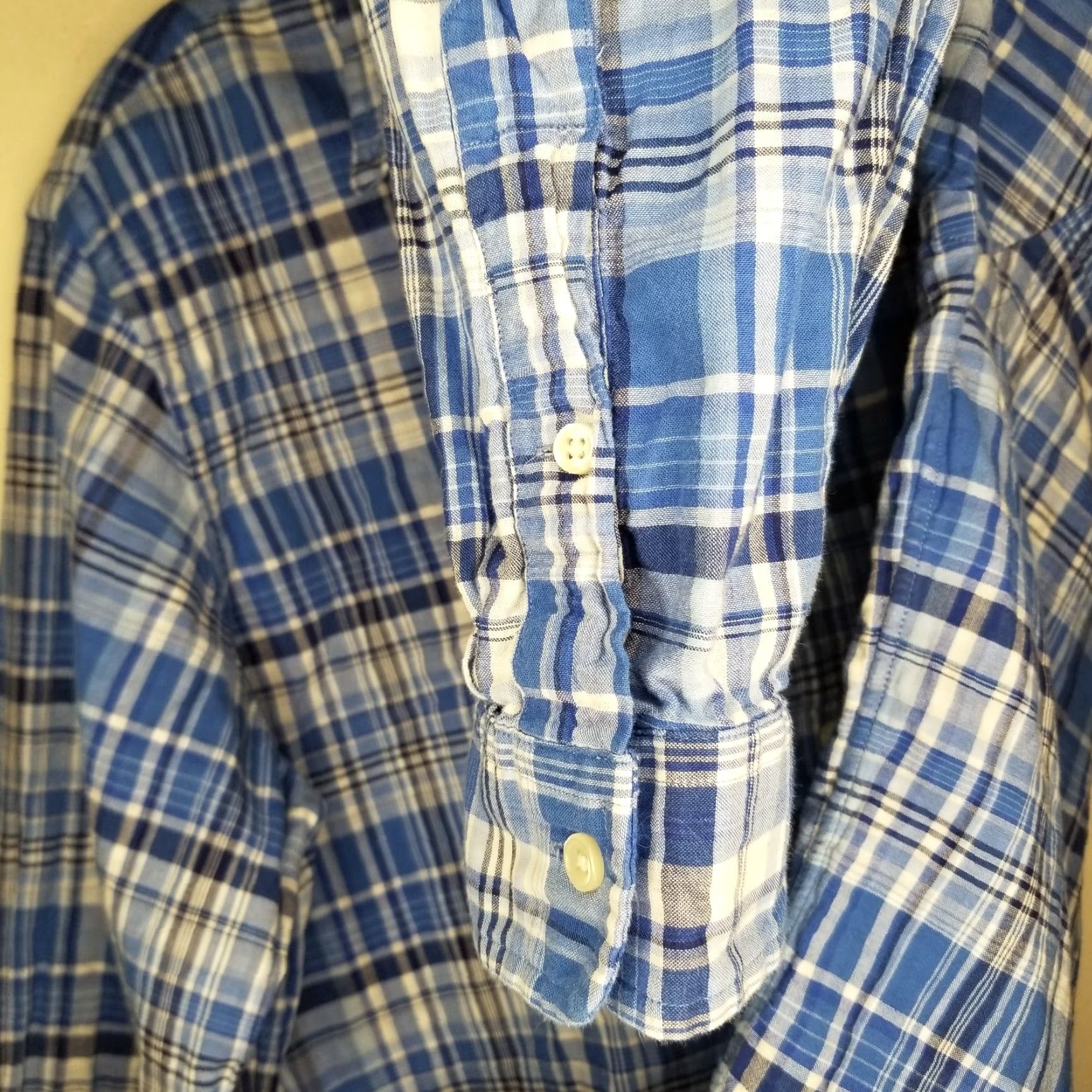 Ralph Lauren Ralph Lauren Mens Blue Plaid Long Sleeve Button-Up Size L Size US L / EU 52-54 / 3 - 4 Thumbnail