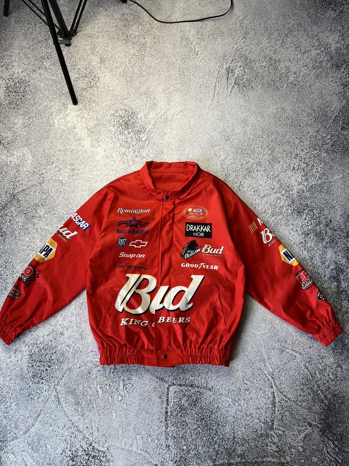 Vintage Novelty Racing Polyester Red Full Zip Up Lightweight Jacket Size US M / EU 48-50 / 2 - 2 Thumbnail