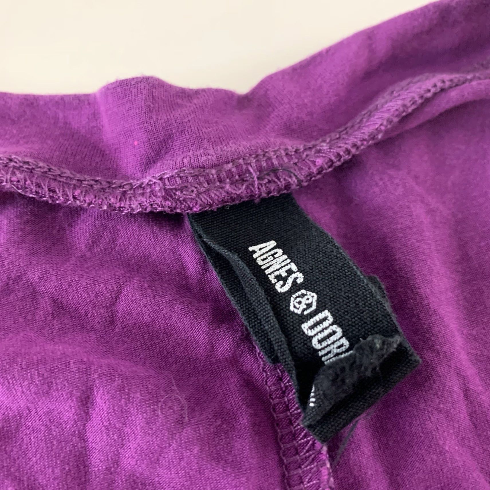 Vintage Agnes & Dora Short Sleeve Tunic Top Women's L Solid Purple Blouse Shirt Womens Tunic Purple Size L / US 10 / IT 46 - 3 Thumbnail