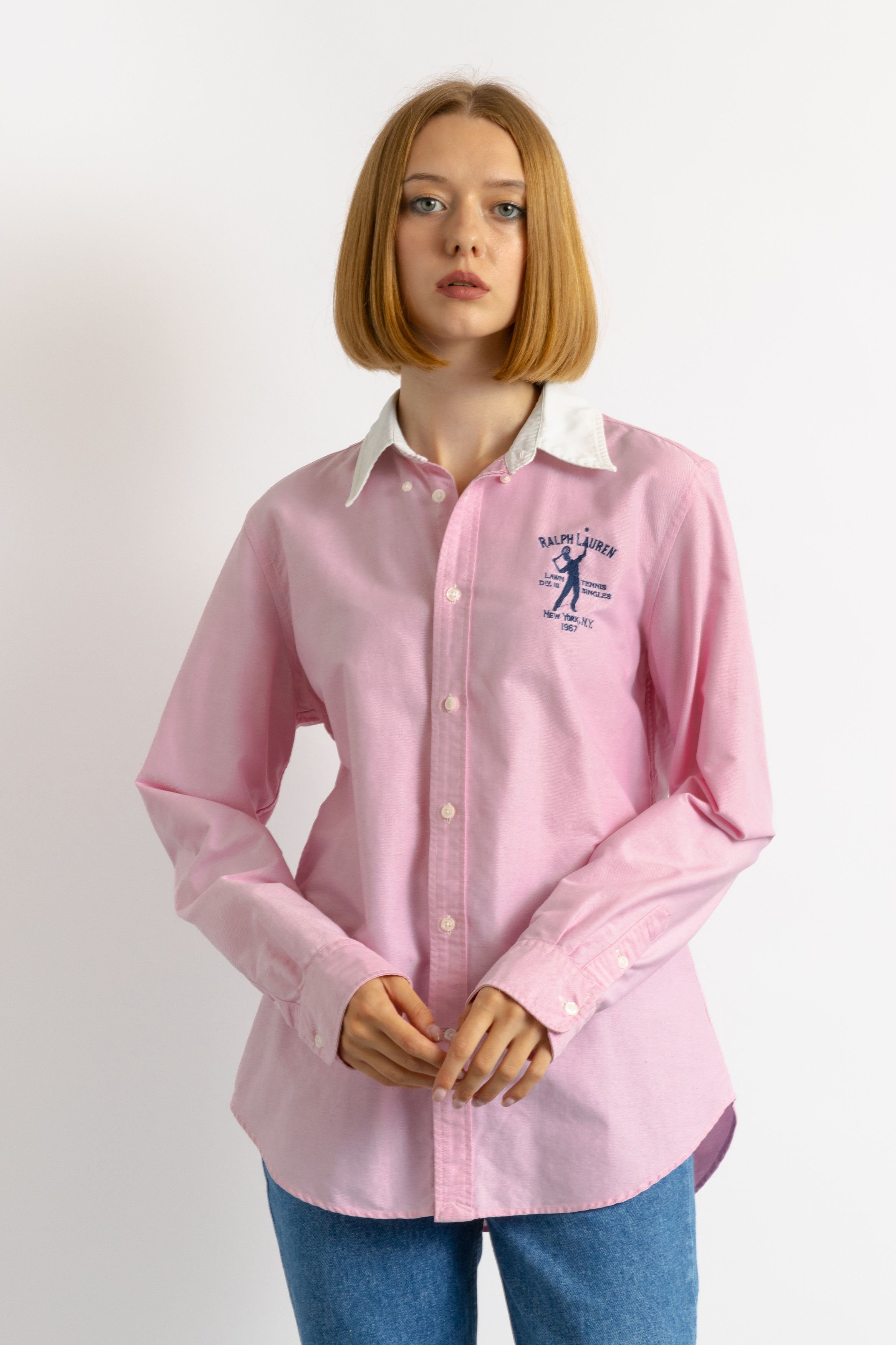 Ralph Lauren 90s Vintage Woman Ralph Lauren Pink Shirt 8698 Size L / US 10 / IT 46 - 2 Thumbnail