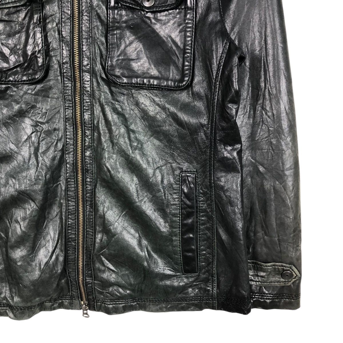 Issey Miyake 🔥VINTAGE BIKER LEATHER JACKET ON BOARD ISSEY MIYAKE Size US L / EU 52-54 / 3 - 7 Thumbnail