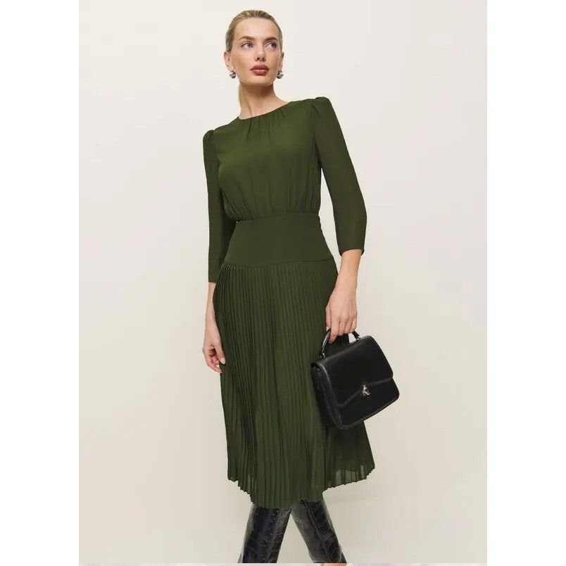 rat and boa odessa dress green RAT & BOA Green Odessa Jacquard Maxi Dress UK M – Reliked