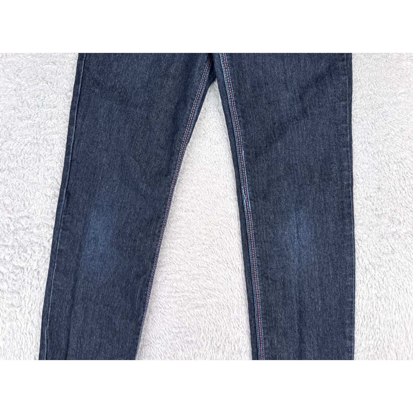 Vintage 12K Jeans Blue Denim 12K Juniors Jeans Skinny Mid Rise 27x29 Dark Wash Cotton Blend 16 Adult? (frames) Size 38" / US 16 / IT 52 - 3 Thumbnail