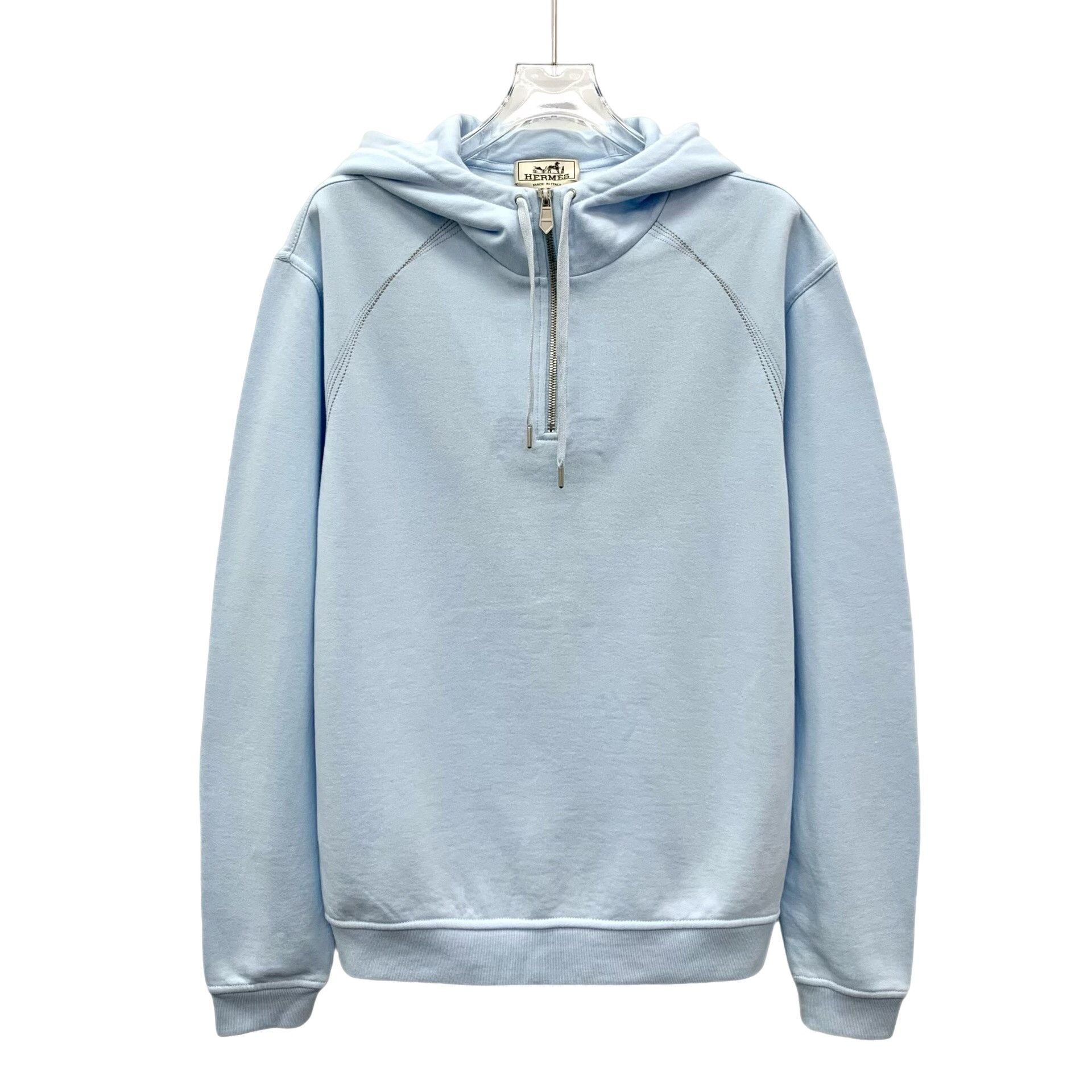Hermes Hermes Half-Zip Cotton Hoodie Blue Size M Size US M / EU 48-50 / 2 - 1 Thumbnail