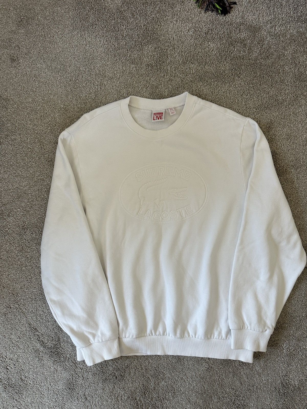 Lacoste × Supreme Supreme Lacoste Pique Crewneck Size US XL / EU 56 / 4 - 2 Thumbnail