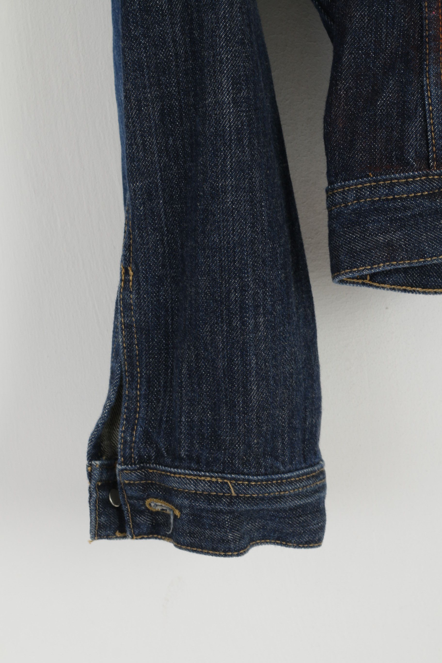 Vintage Lucky Strike Women XL (M) Denim Jacket Navy Cotton 6801 Size M / US 6-8 / IT 42-44 - 6 Thumbnail