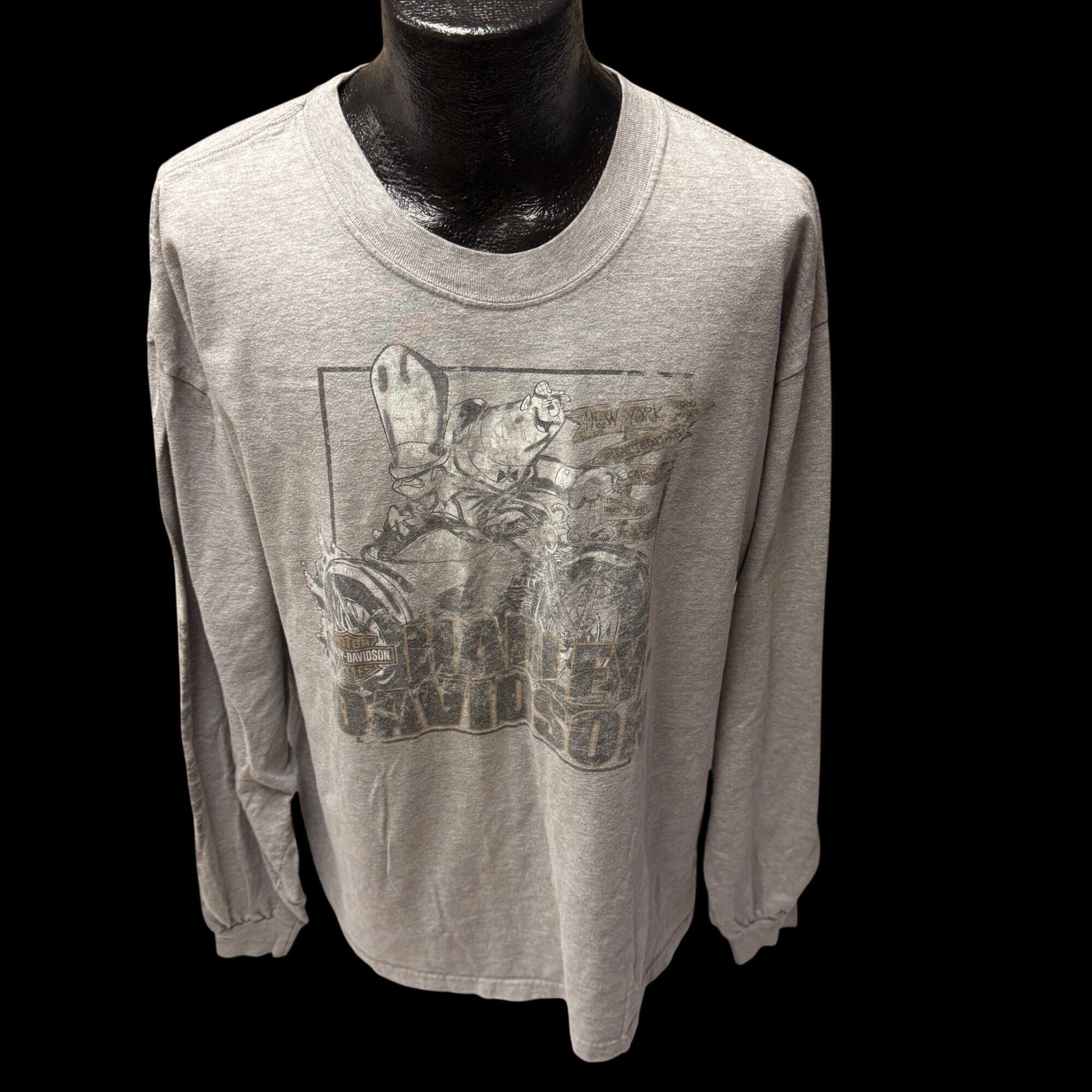 Harley Davidson H-D 2005 LOONEY TUNES Motorcycle Biker SPELLOUT L/S Shirt 2X Size US XXL / EU 58 / 5 - 2 Thumbnail
