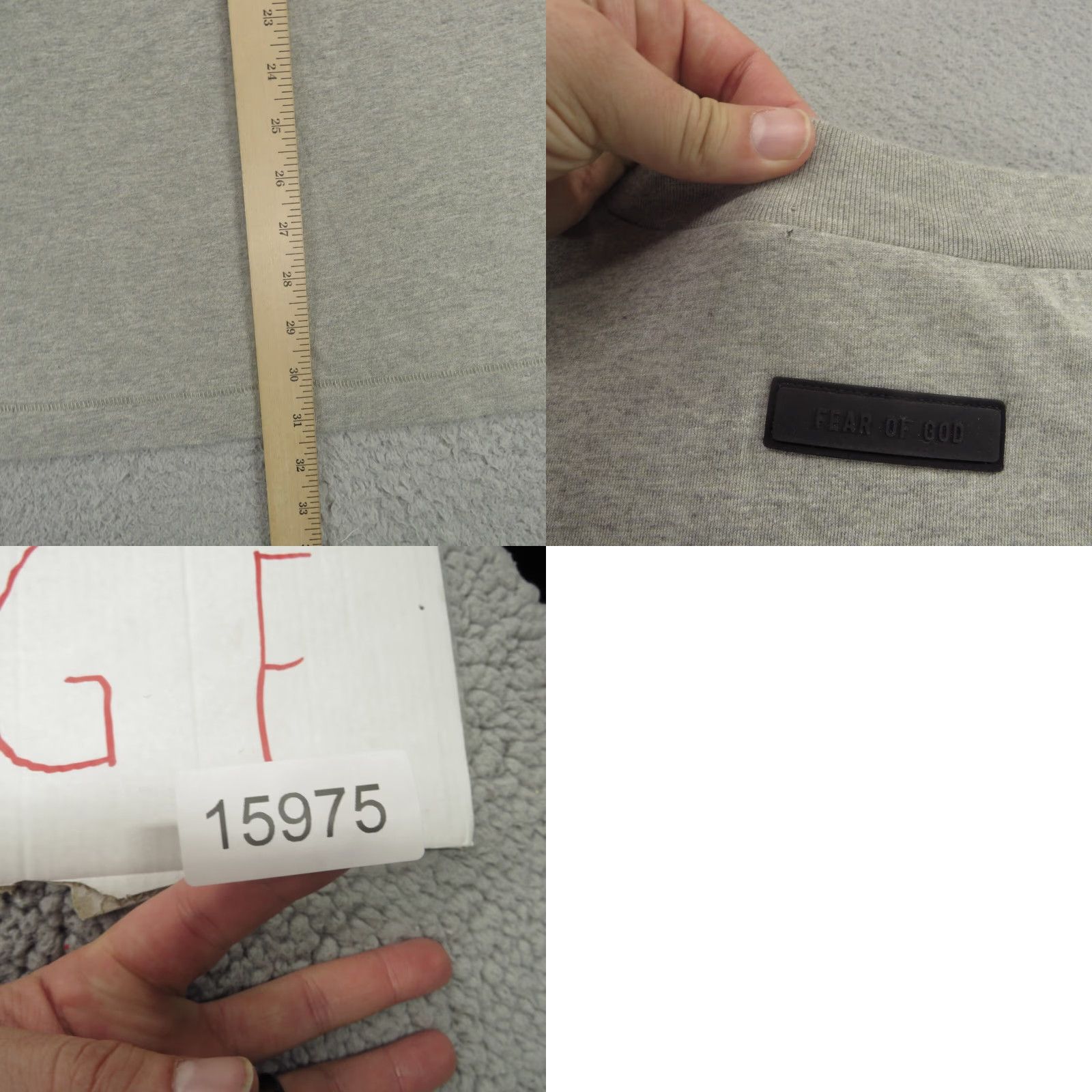 Fear of God Fear of God ESSENTIALS Shirt Mens Large Grey Crewneck Long Sleeve Tee Baggy FOG Size US L / EU 52-54 / 3 - 9 Thumbnail