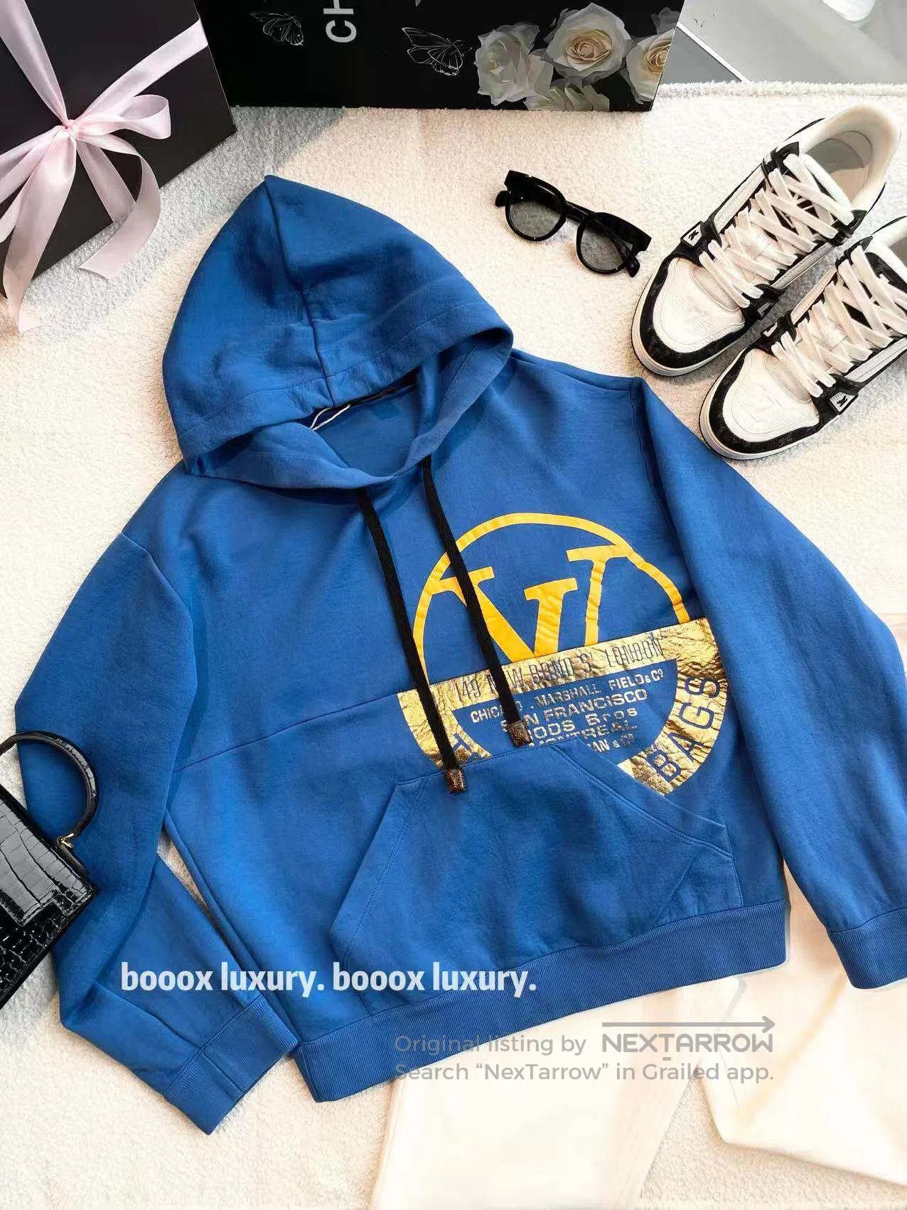 Louis Vuitton Louis Vuitton logo letter-print cotton crewneck long-sleev Size M / US 6-8 / IT 42-44 - 1 Thumbnail