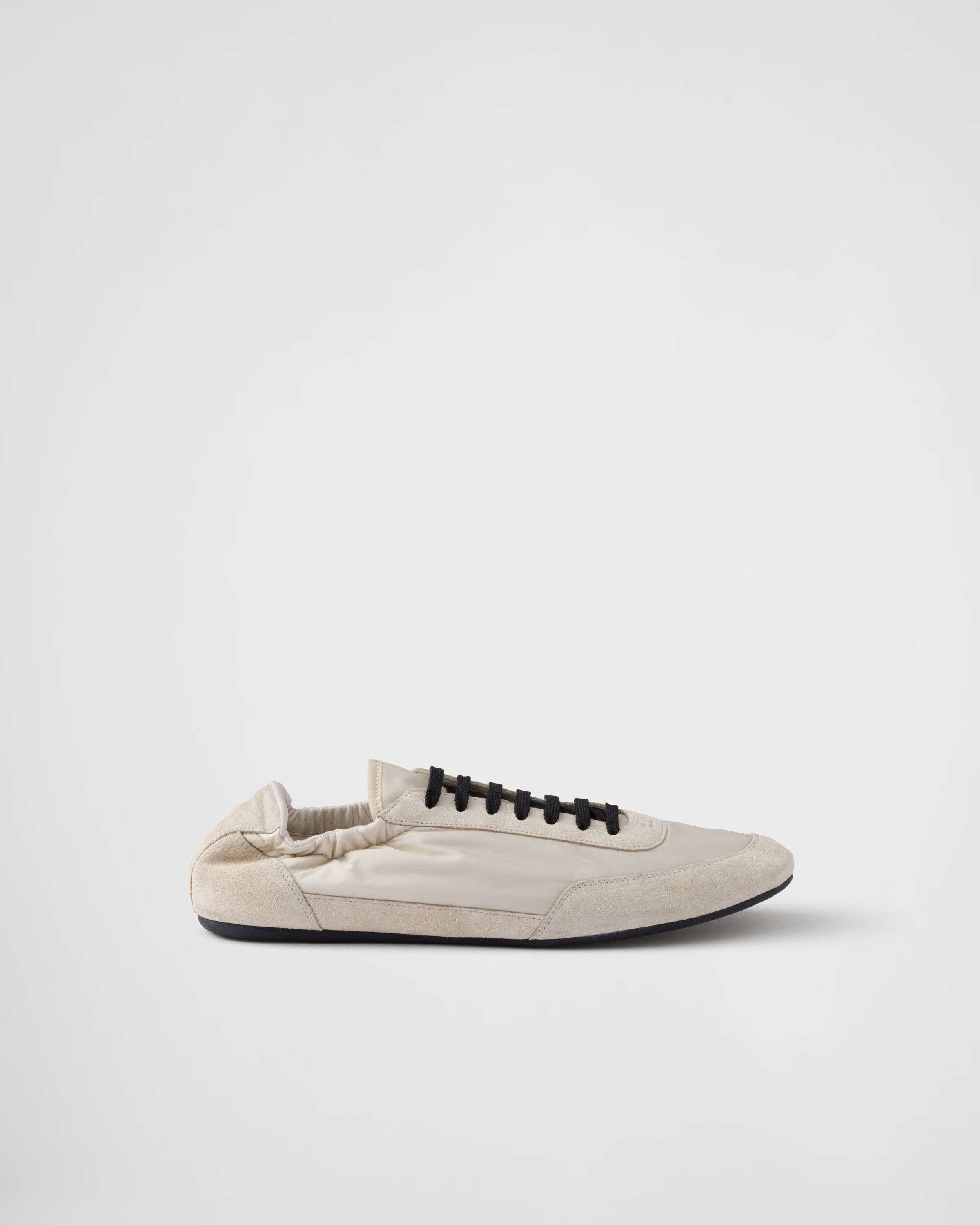 Prada Ivory Collapse Re-Nylon and suede elasticized sneakers Size US 11 / EU 44 - 10 Thumbnail
