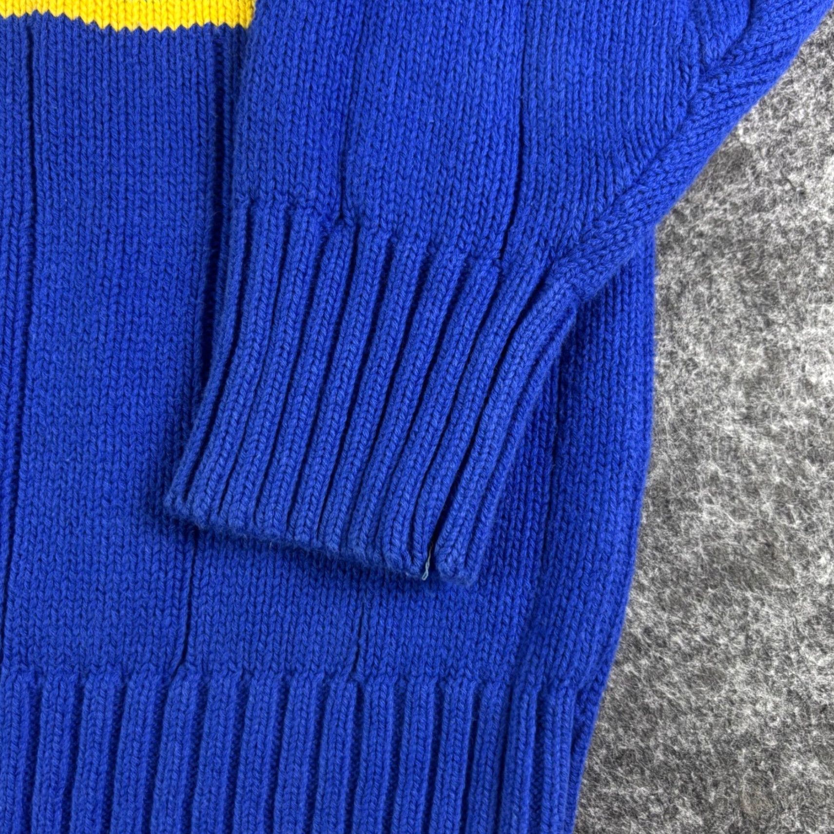 Vintage VINTAGE Club Run Sport Sweater Mens Blue Striped Cotton Crew Neck Size M 90s Size US M / EU 48-50 / 2 - 6 Thumbnail