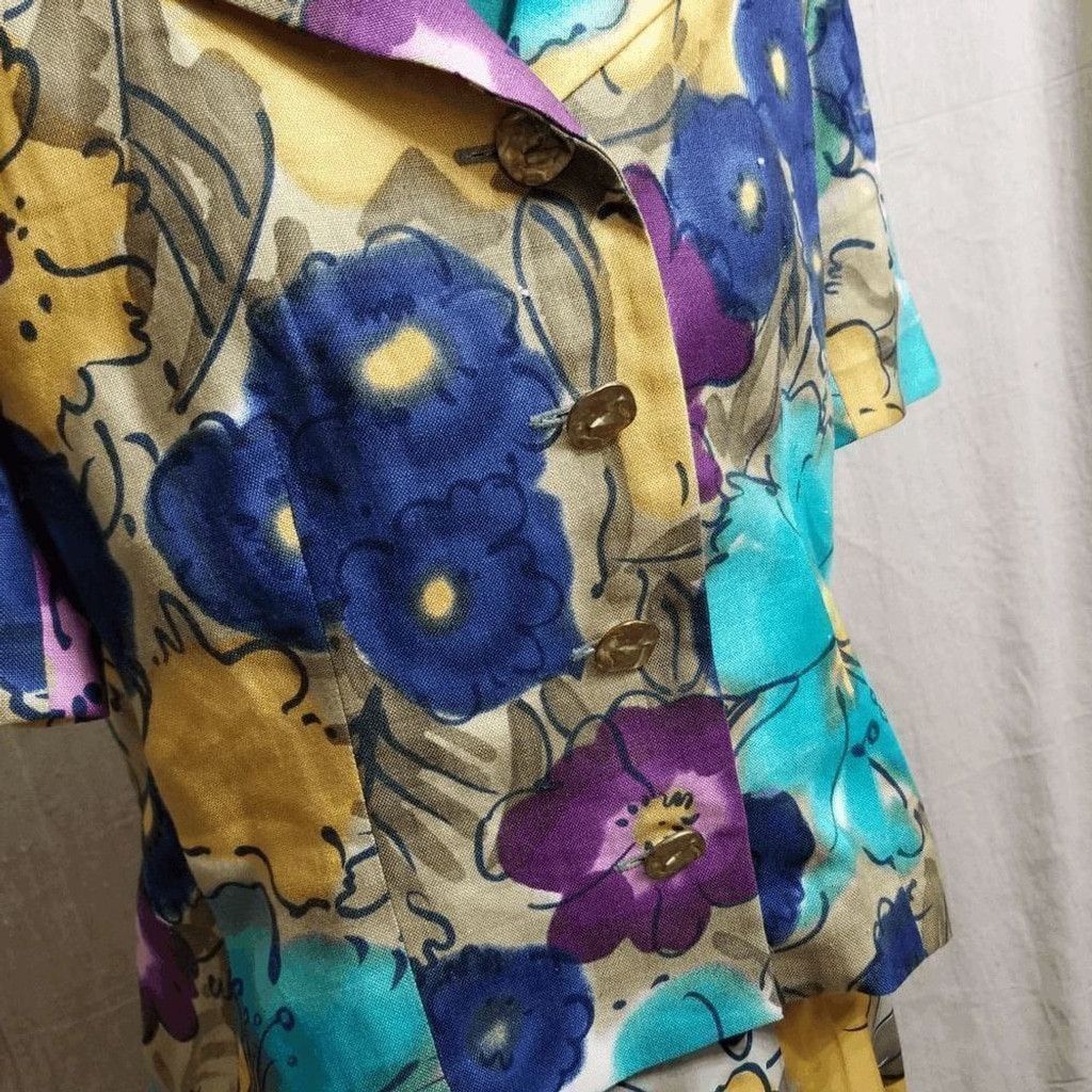 Vintage Rickie Freeman for Teri Jon floral two piece suit sz 8 541 Size M / US 6-8 / IT 42-44 - 8 Thumbnail