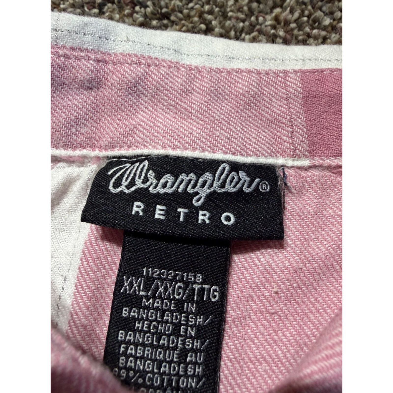 Wrangler Wrangler Retro Women's Shirt 2XL Pink Plaid Distress Sparkle Snap Button-Up Casual Western Vintage: No Size XXL / US 16-18 / IT 52-54 - 6 Thumbnail