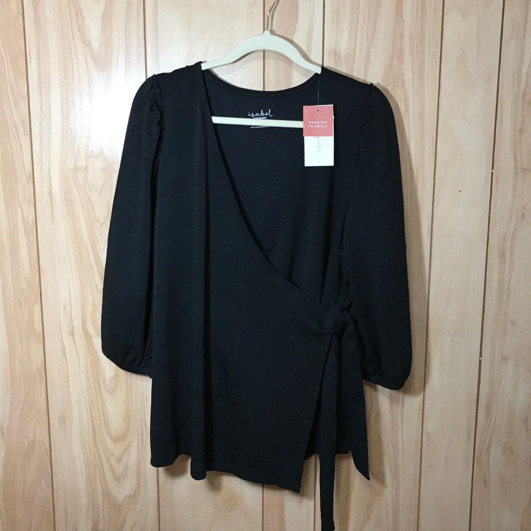 Other ngrid + Isabel Black V-Neck 3/4 Sleeve Nursing Wrap Top M Size M / US 6-8 / IT 42-44 - 1 Thumbnail