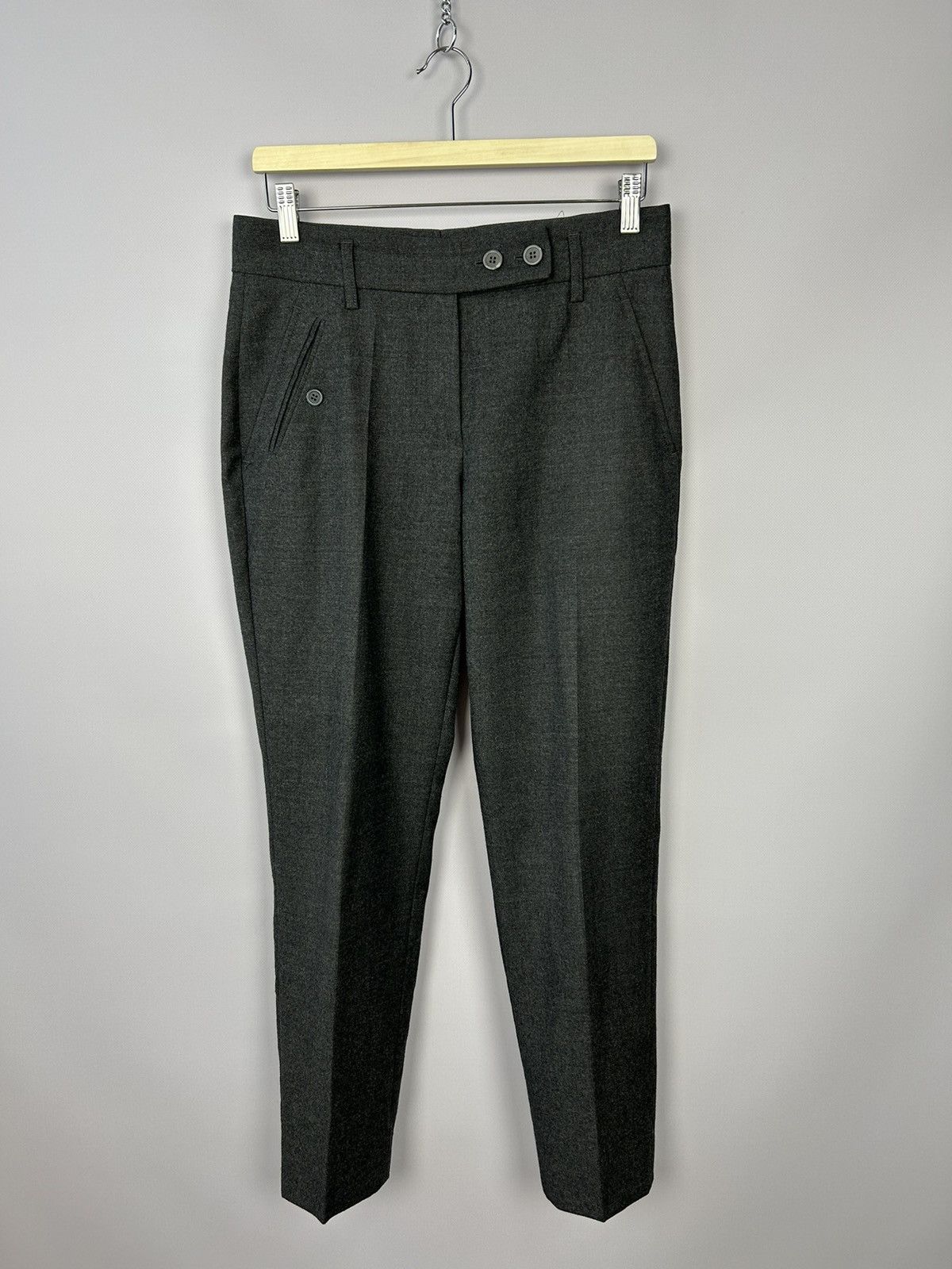 Brunello Cucinelli Gunex by Brunello Cucinelli Gray Wool Cashmere Pants US6 Size 28" / US 6 / IT 42 - 1 Thumbnail
