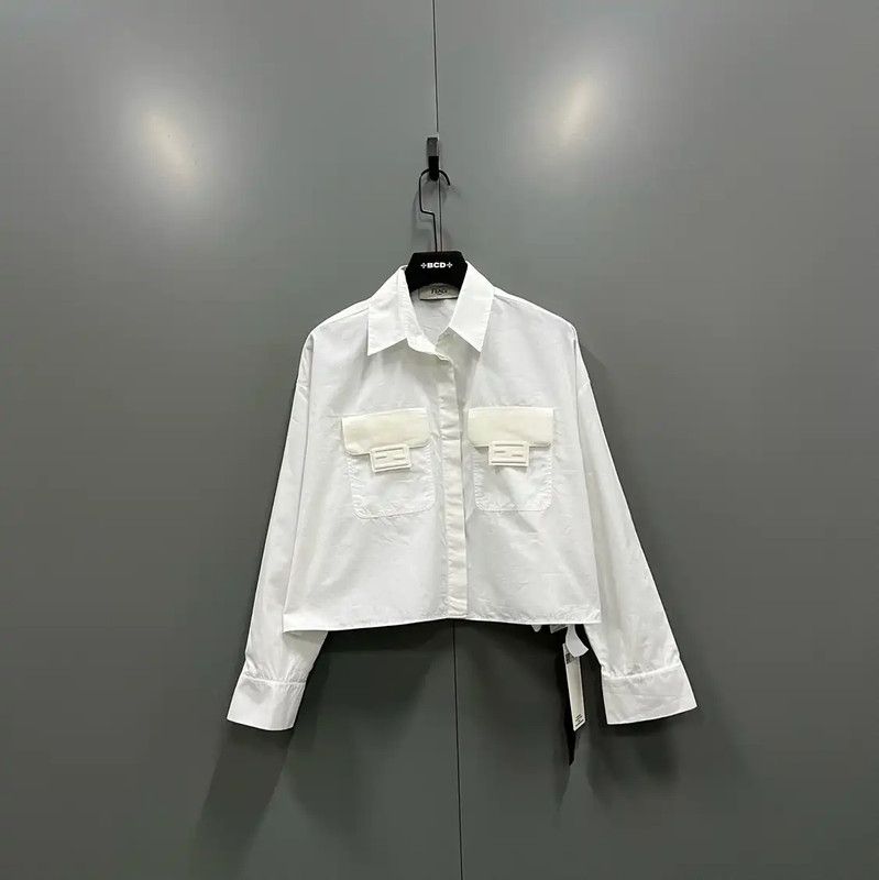 Fendi Fendi Women's Cropped Long Sleeve Shirt 0089 Size ONE SIZE - 1 Thumbnail