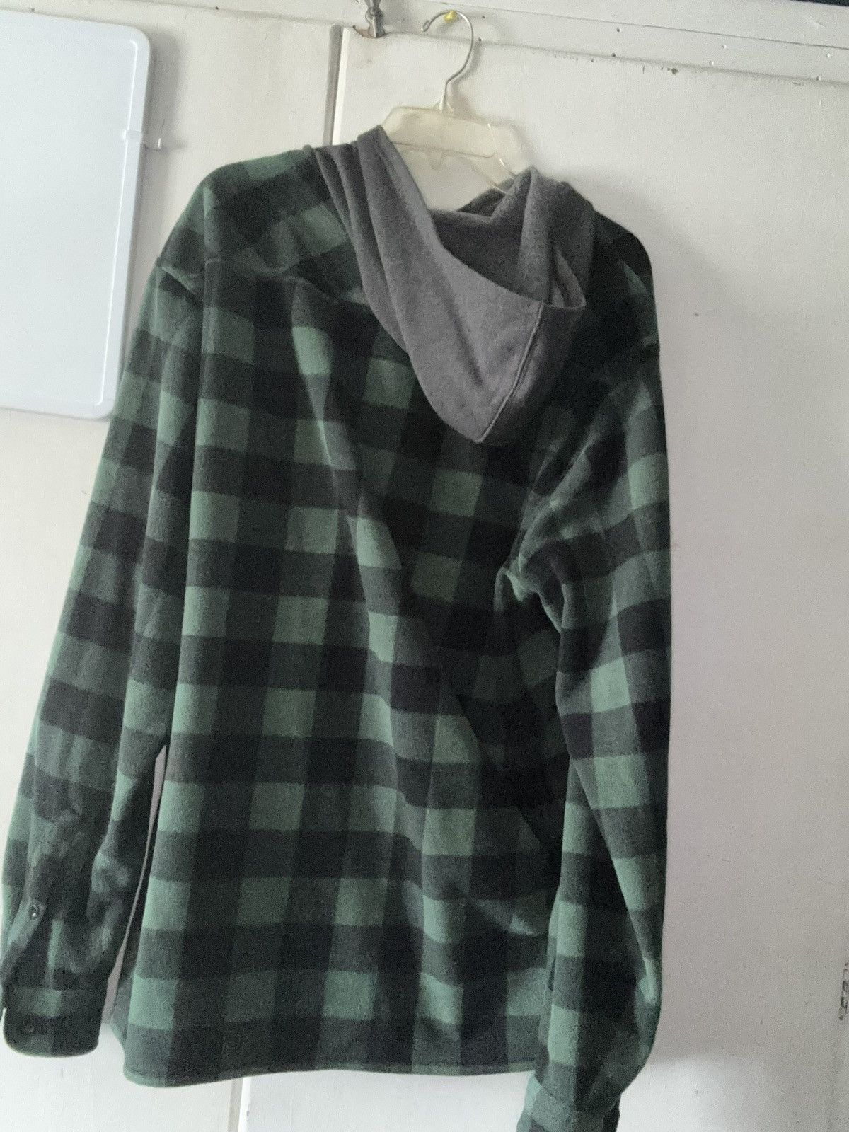 Old Navy × Vintage Green Plaid Zip Hoodie w Gray Hood Size US XL / EU 56 / 4 - 2 Thumbnail