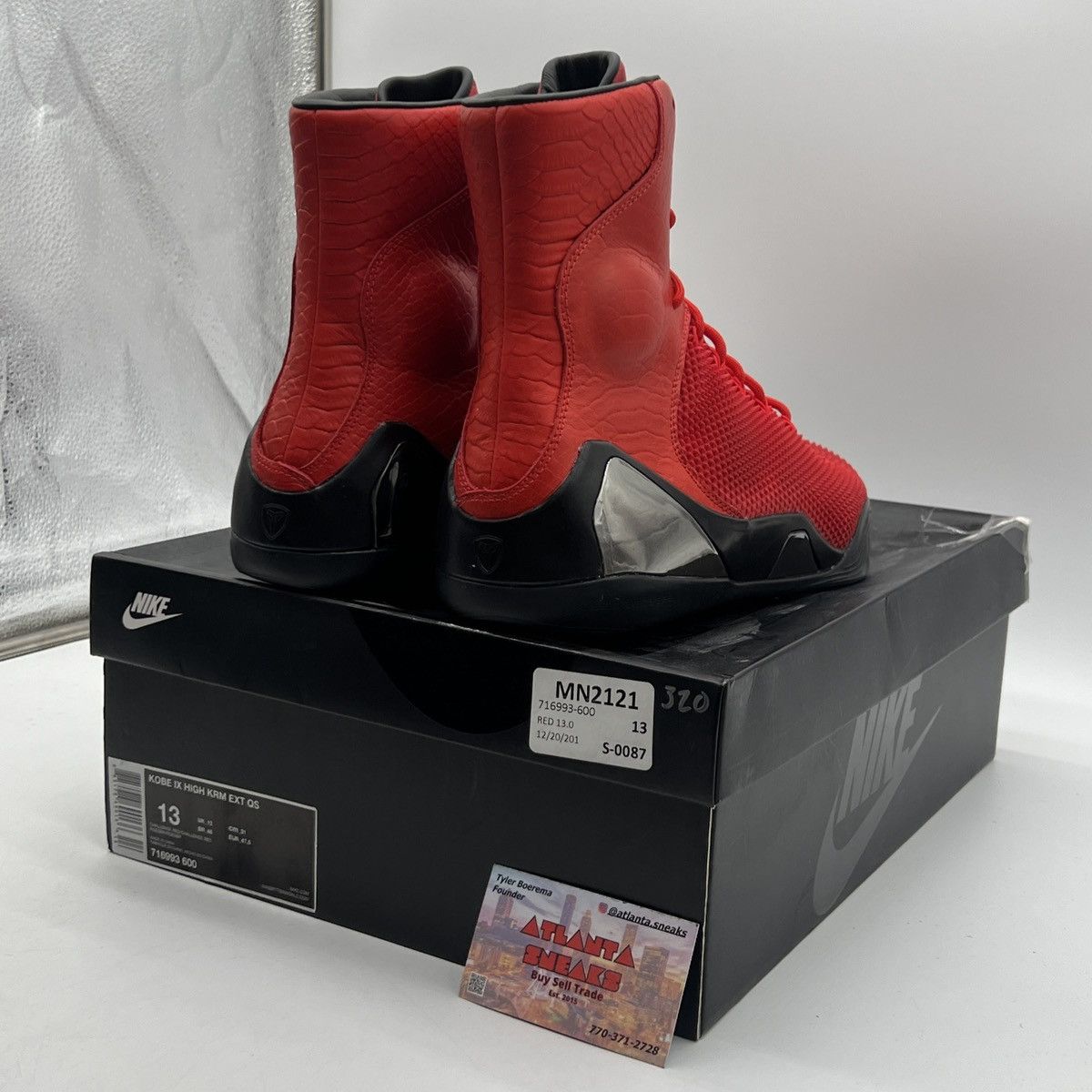 Nike Kobe 9 high red mamba Size US 13 / EU 46 - 5 Thumbnail