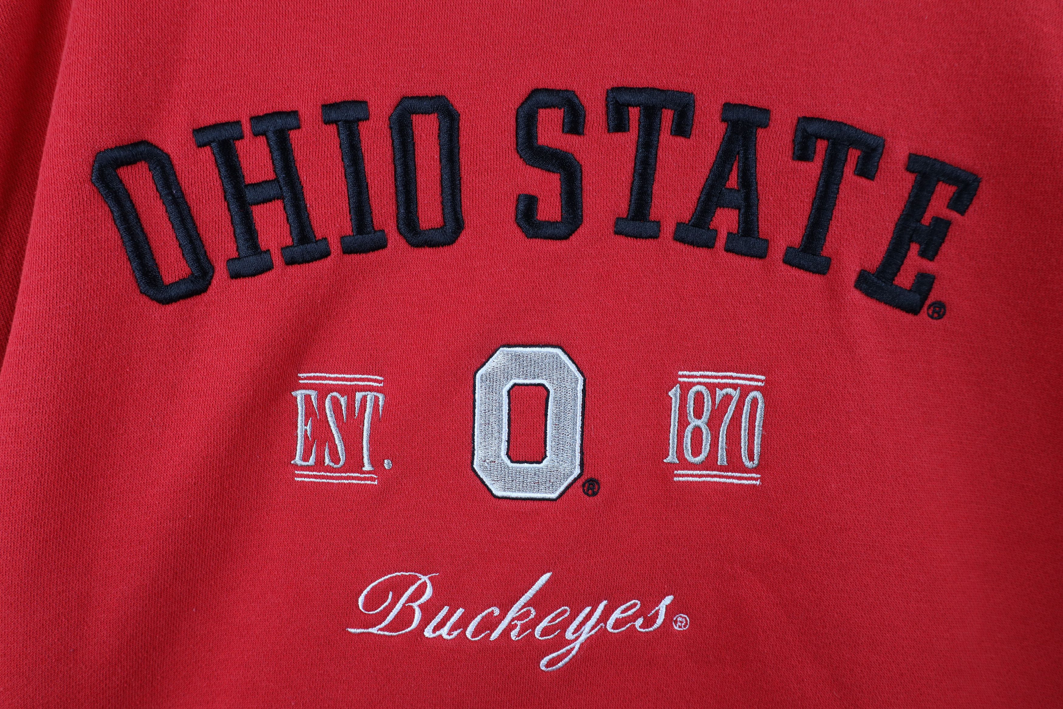 Vintage Vintage 90s Spell Out Ohio State University Sweatshirt Red Size US L / EU 52-54 / 3 - 4 Thumbnail