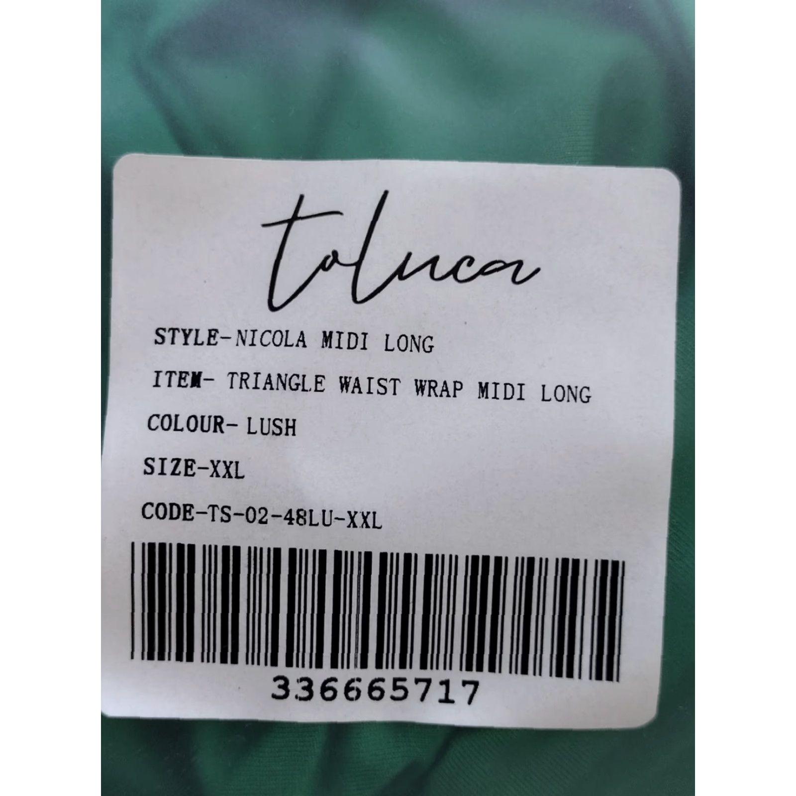 Triangl Toluca Swim One Piece XXL Green - Triangle Waist Wrap Open Tummy Lush Green Swimwear - Sexy, Nylon Spandex, Wide Straps, Plus Size - Women Size ONE SIZE - 6 Thumbnail