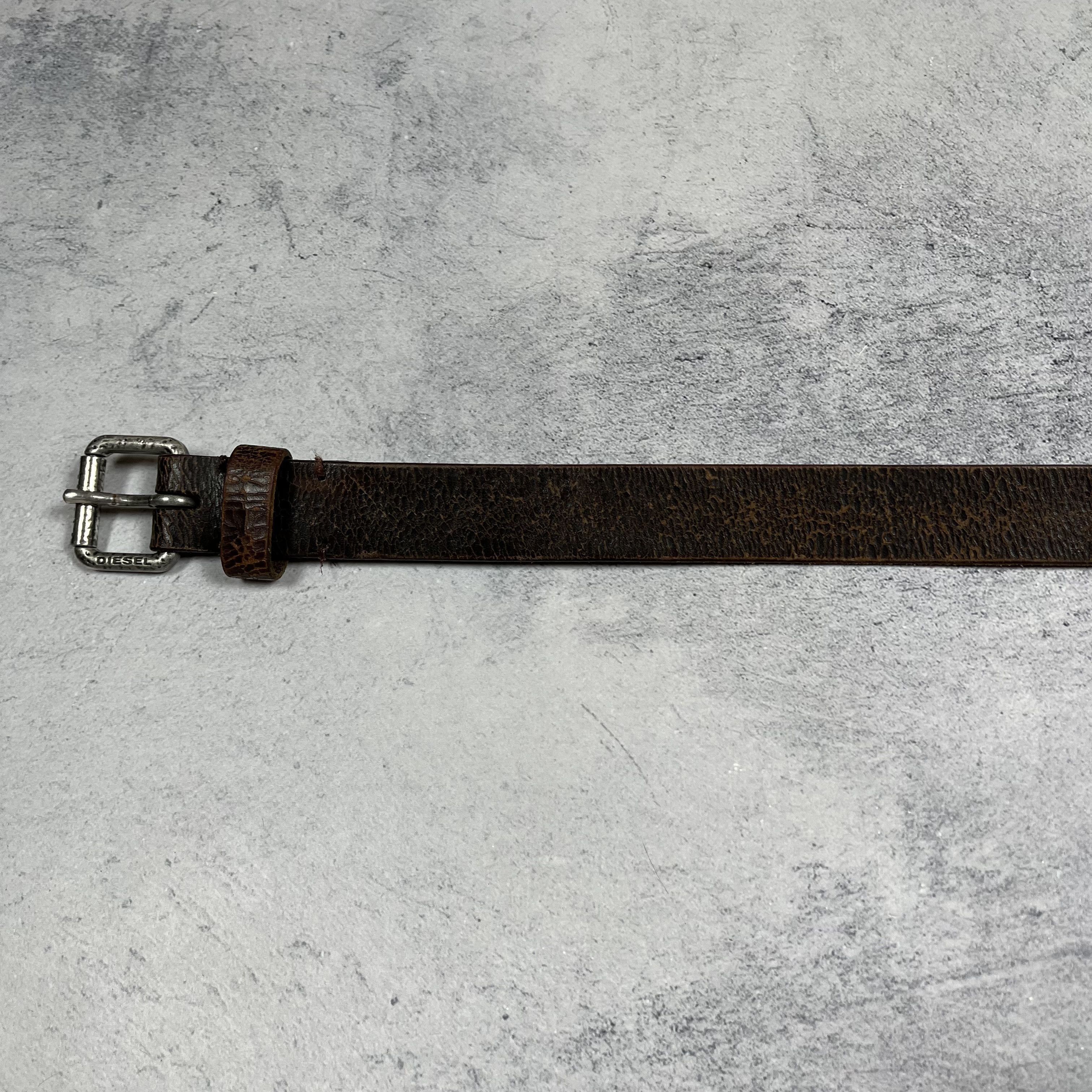 Diesel Vintage Diesel Cow Leather Y2K Brown Belt 00’s Size ONE SIZE - 17 Thumbnail