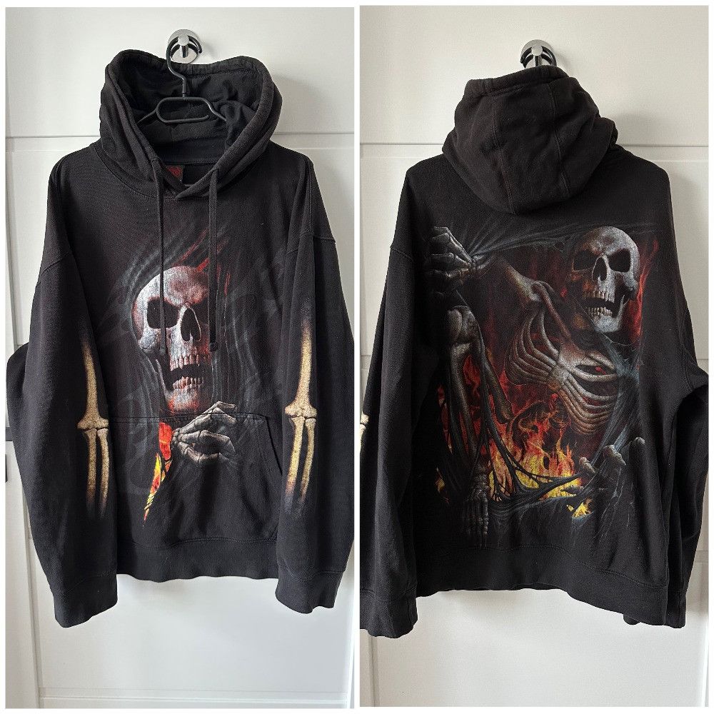 Other Spirial Full print skulls hoodie streetwear faded black Size US M / EU 48-50 / 2 - 1 Thumbnail